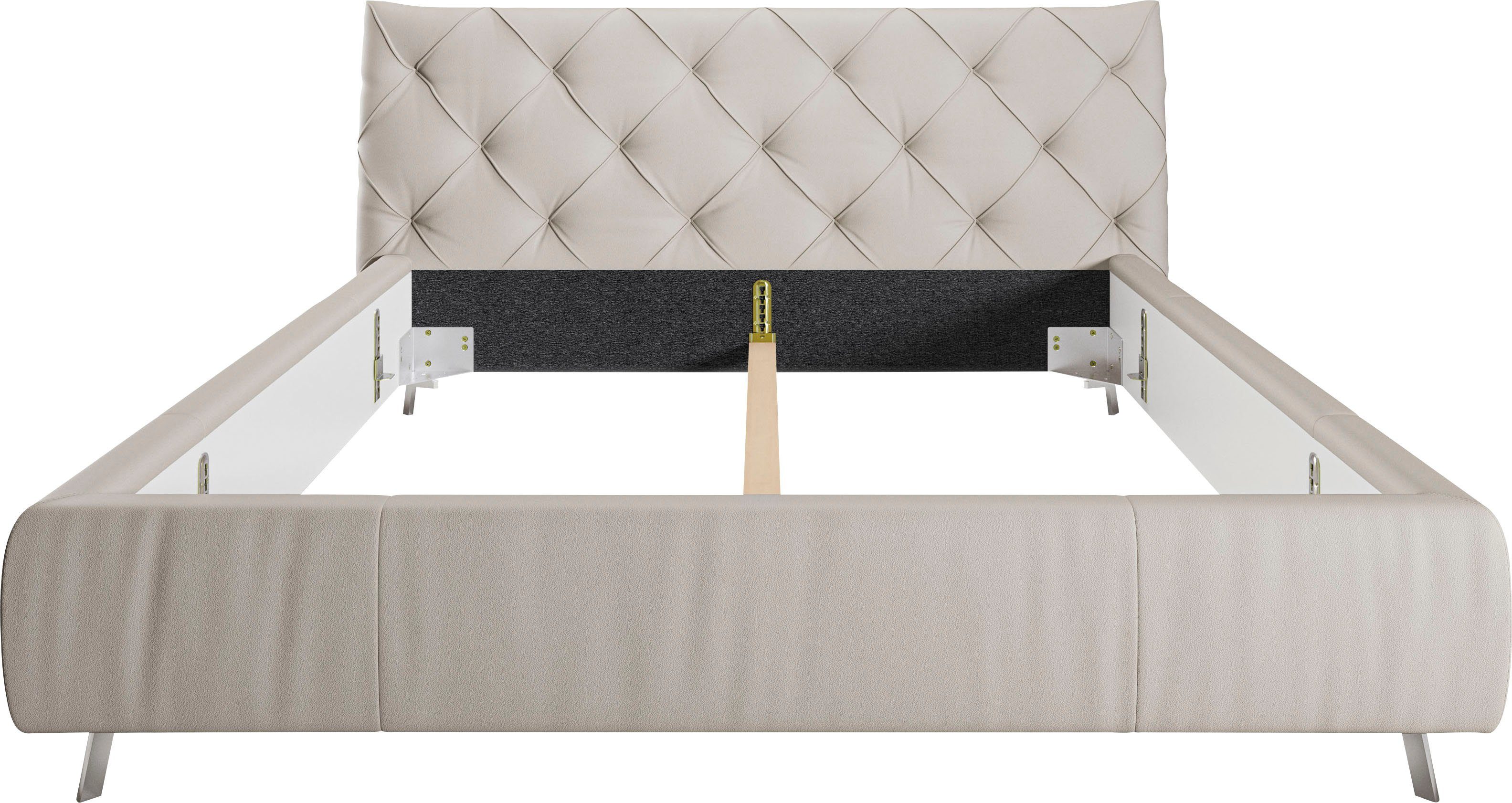 Home affaire Polsterbett Elloree in 4 Breiten bis 200cm, auch in Leder, Kopfteilhöhe 105cm, belastbar bis 280 kg, auch in Überlänge 220cm