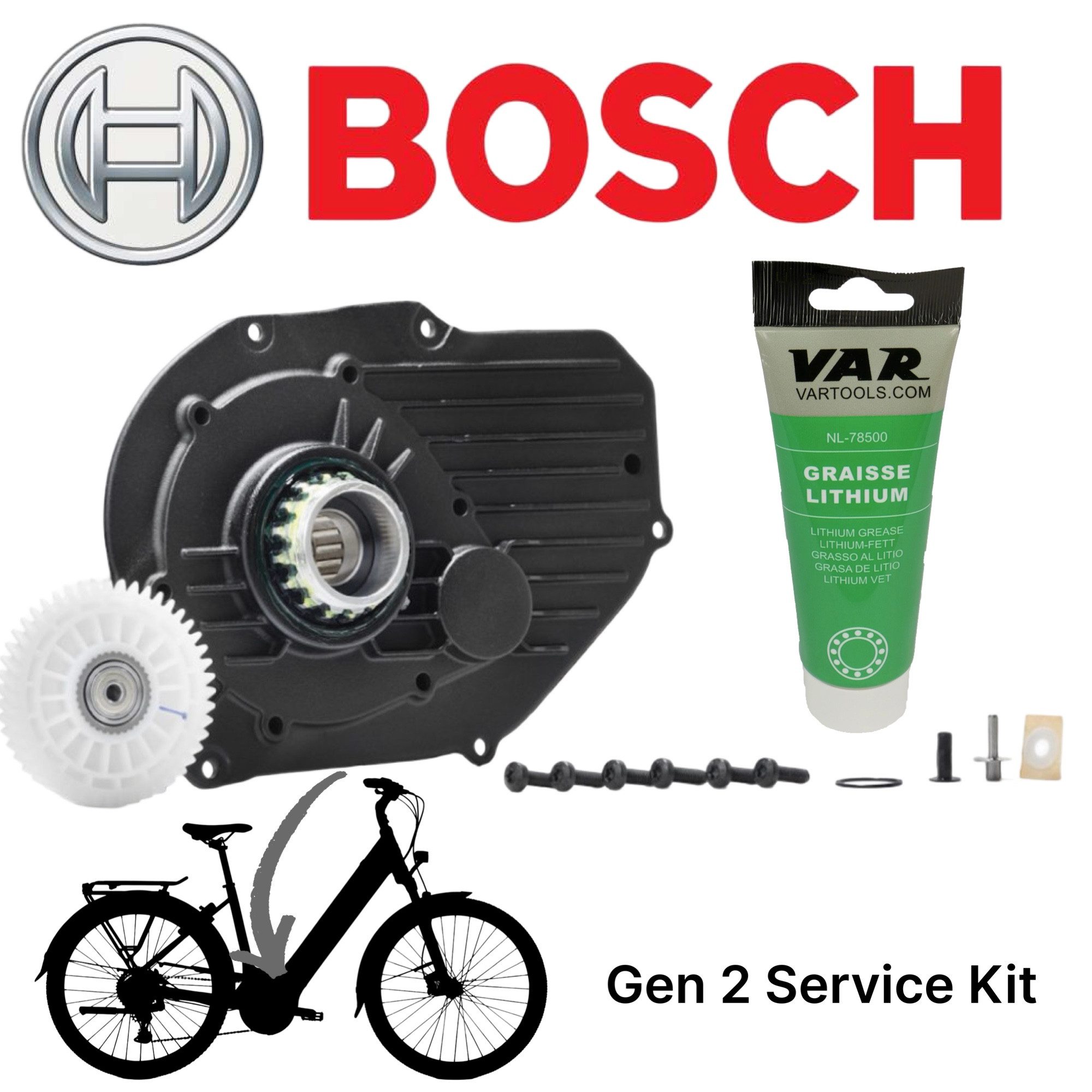 BOSCH Fahrradkurbel Bosch Ebike Fahrrad Motor Service-Kit Instandsetzung Kit Gen2 + Var