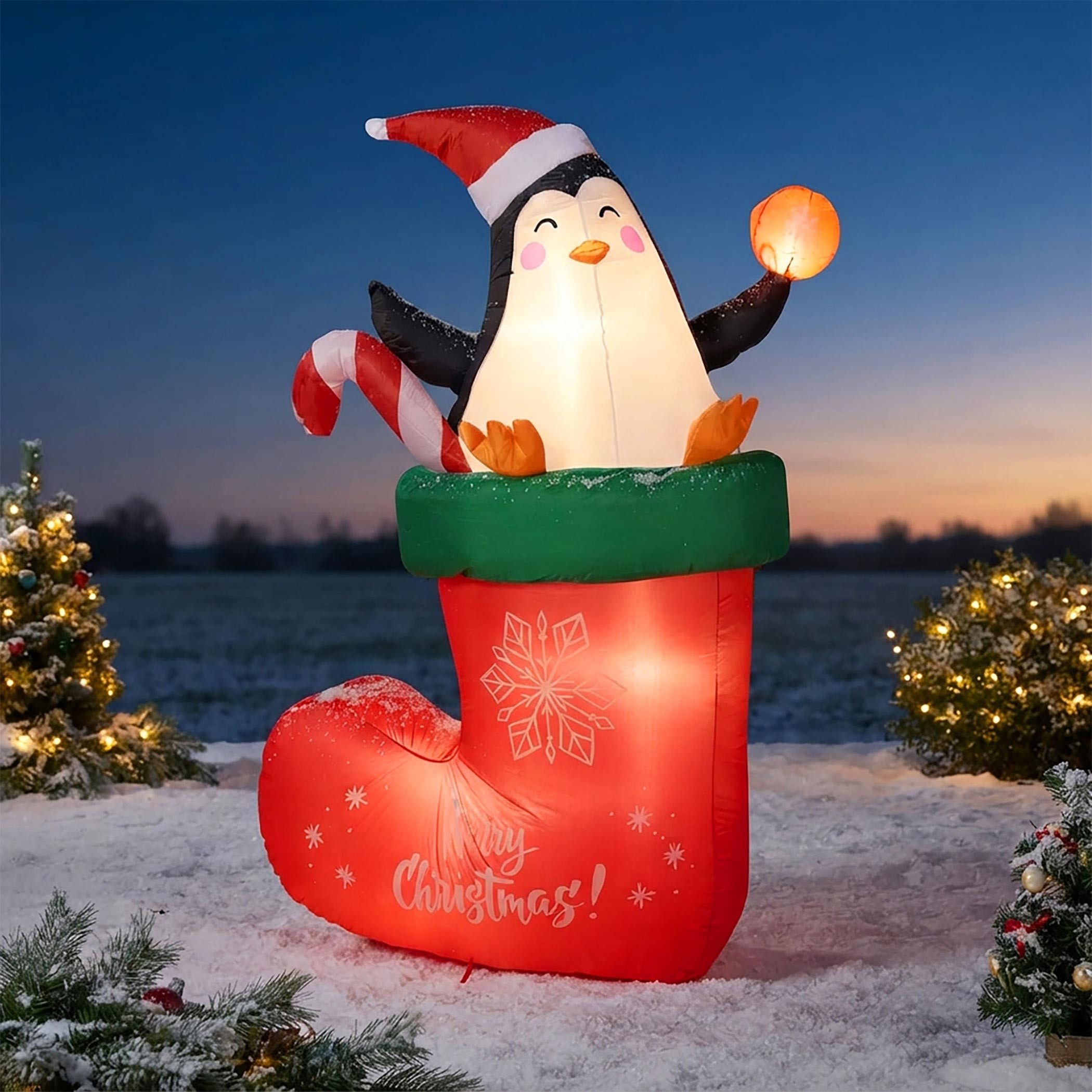 Spetebo LED-Dekofigur XXL LED Weihnachts Figuren (Anzahl, 1 St., Stück), mit integriertem Ventilator