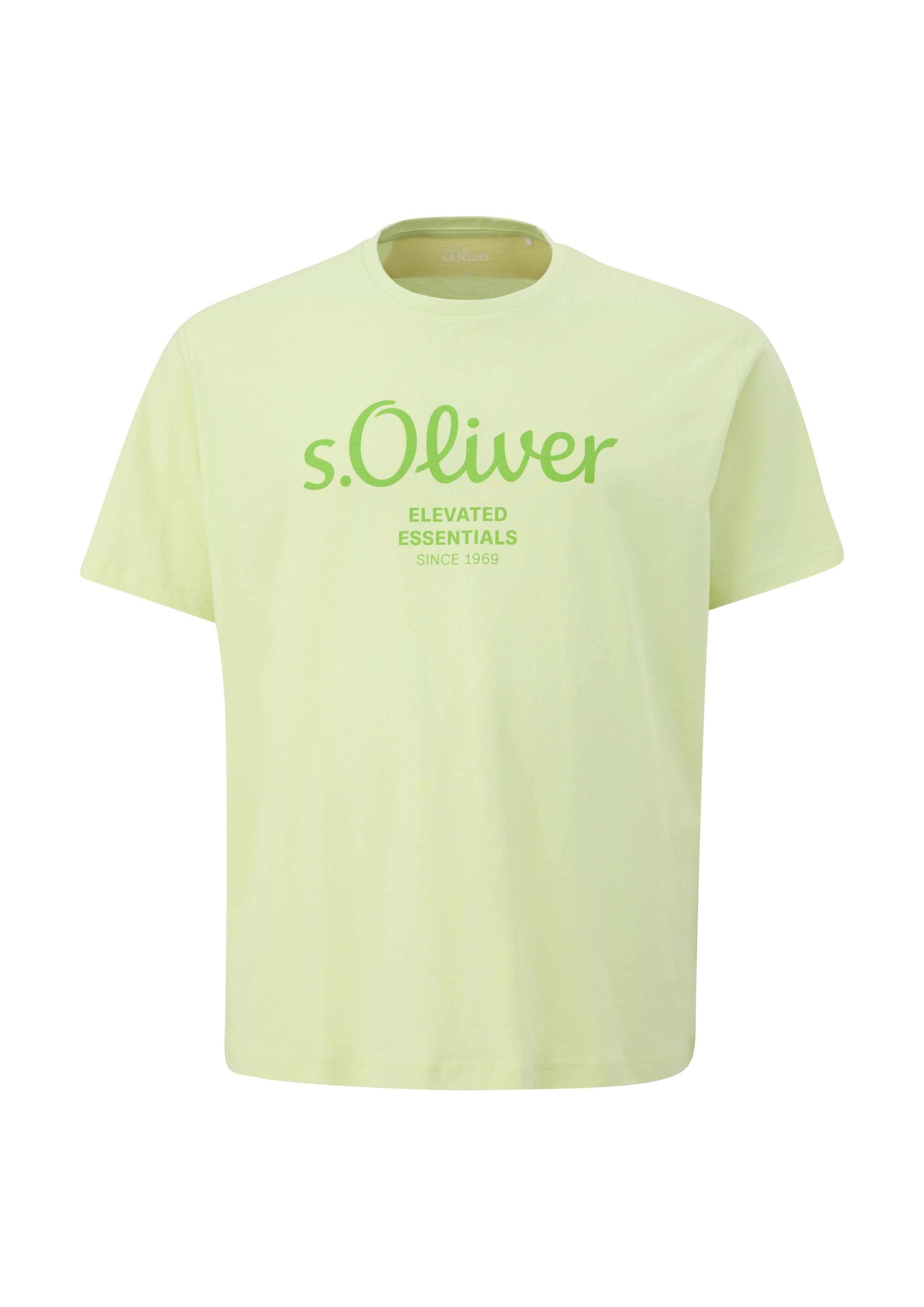 s.Oliver Kurzarmshirt T-Shirt mit Label-Print Logo günstig online kaufen