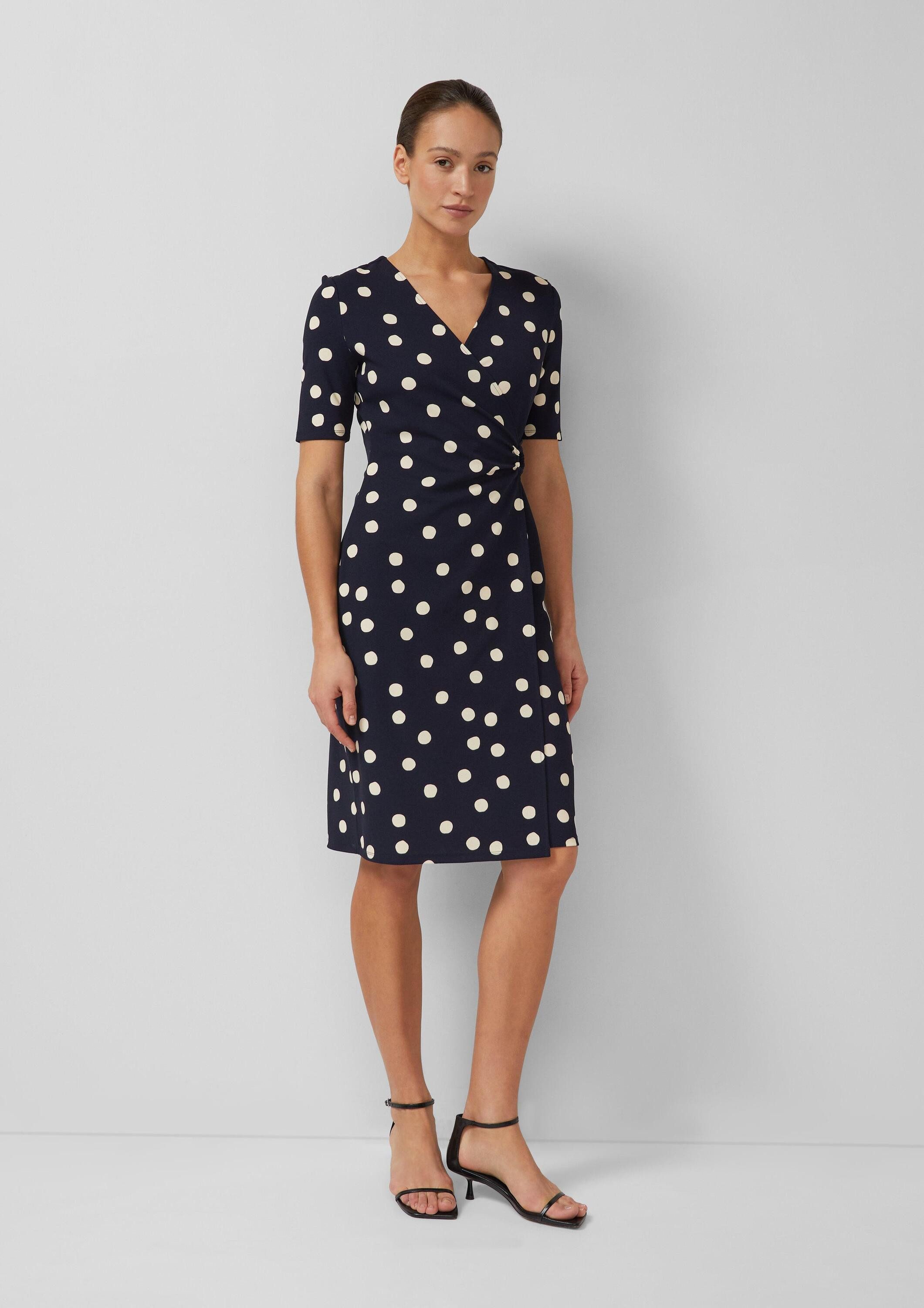 s.Oliver Midikleid Kleid Elegantes Wickelkleid mit Polkadots