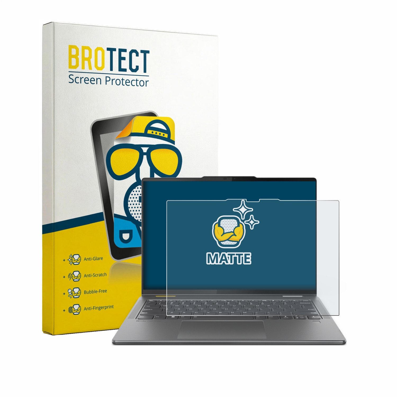 BROTECT Displayschutzfolie Schutzfolie für Lenovo Yoga 7i 2-in-1 Gen 9 14", Displayschutz Schutz Folie Matt Entspiegelungsfolie