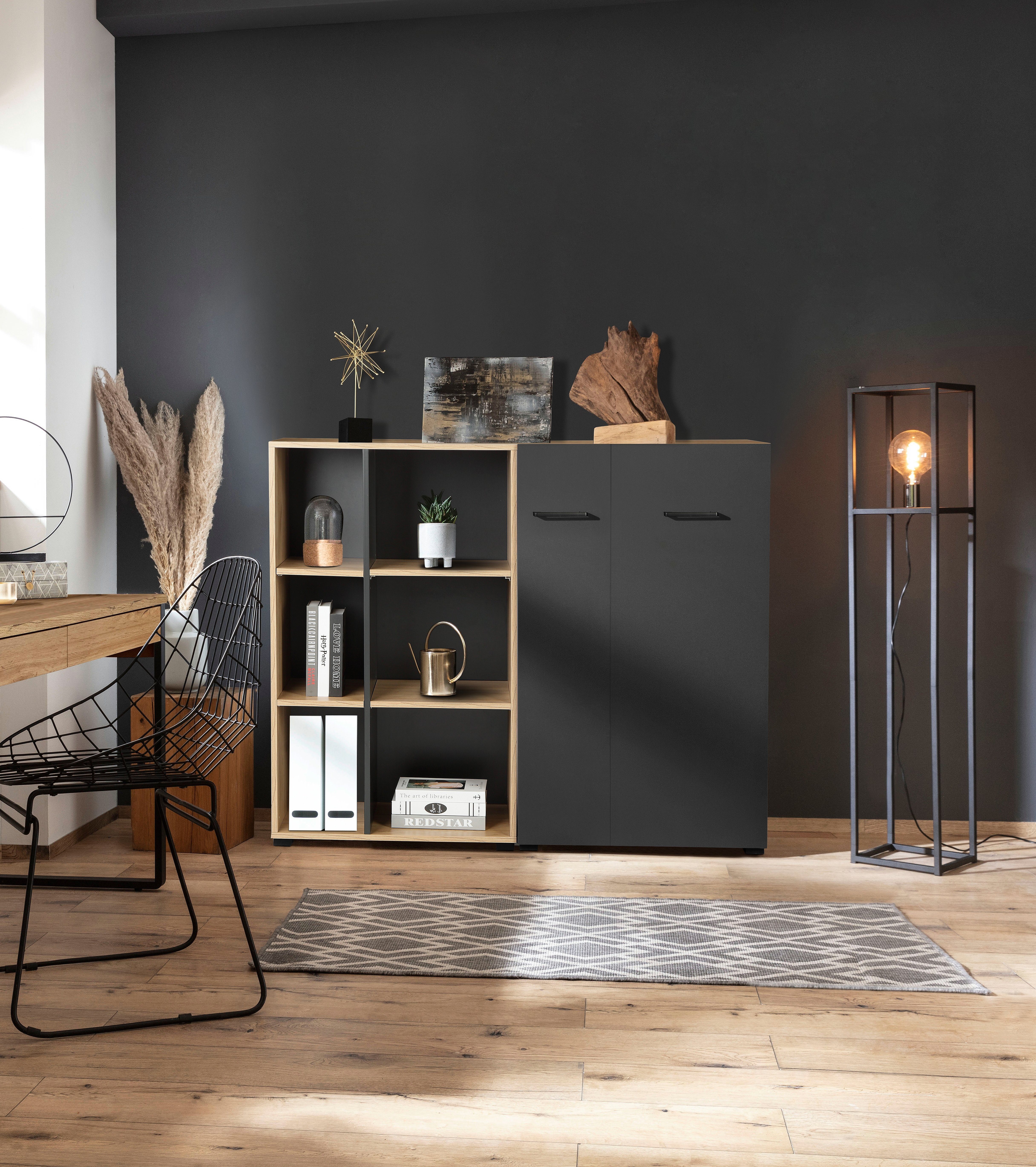 OTTO home Aktenregal Moid, Bücherregal, Maße 64,5x40x106 cm, 6 Fächer für viel Stauraum