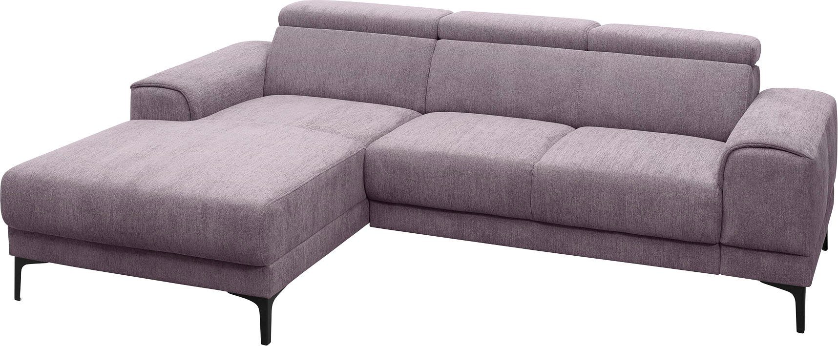 wahlweise im sofa 3 fashion frei exxpo Ophelia, - Raum Sitztiefenverstellung, stellbar Ecksofa Kopfstützen,