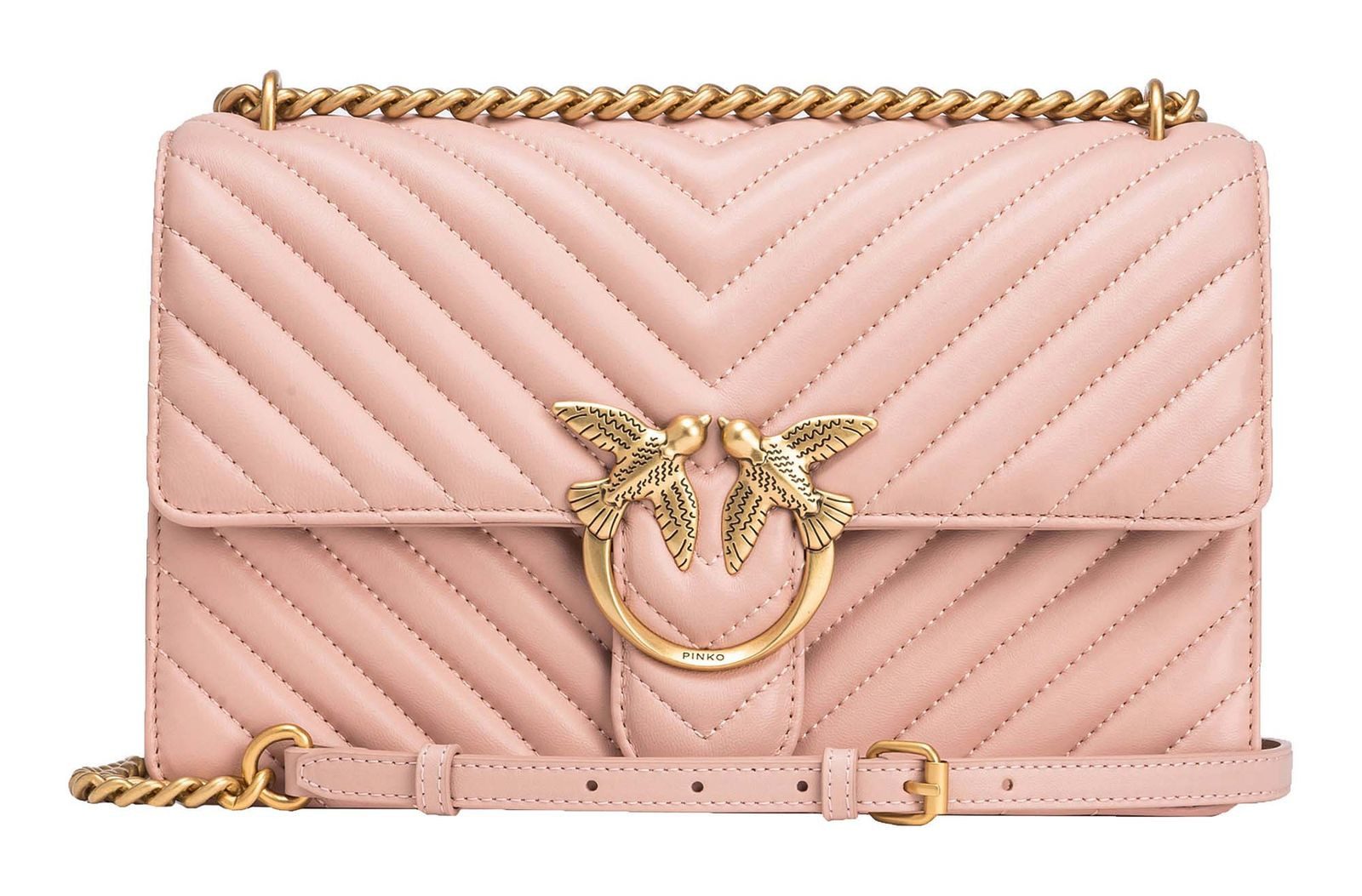 PINKO Umhängetasche Classic DC Sheep Nappa Chevron, aus echtem Schafsleder