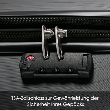 Flieks Trolleyset, 4 Rollen, (3 tlg), Hartschale Trolley Kofferset Handgepäck Set Reisekoffer