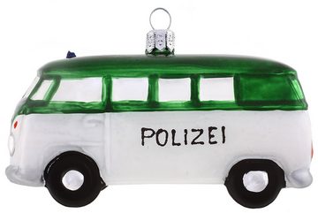 Hamburger Weihnachtskontor Christbaumschmuck VW-Bus Polizei, Dekohänger - mundgeblasen - handdekoriert