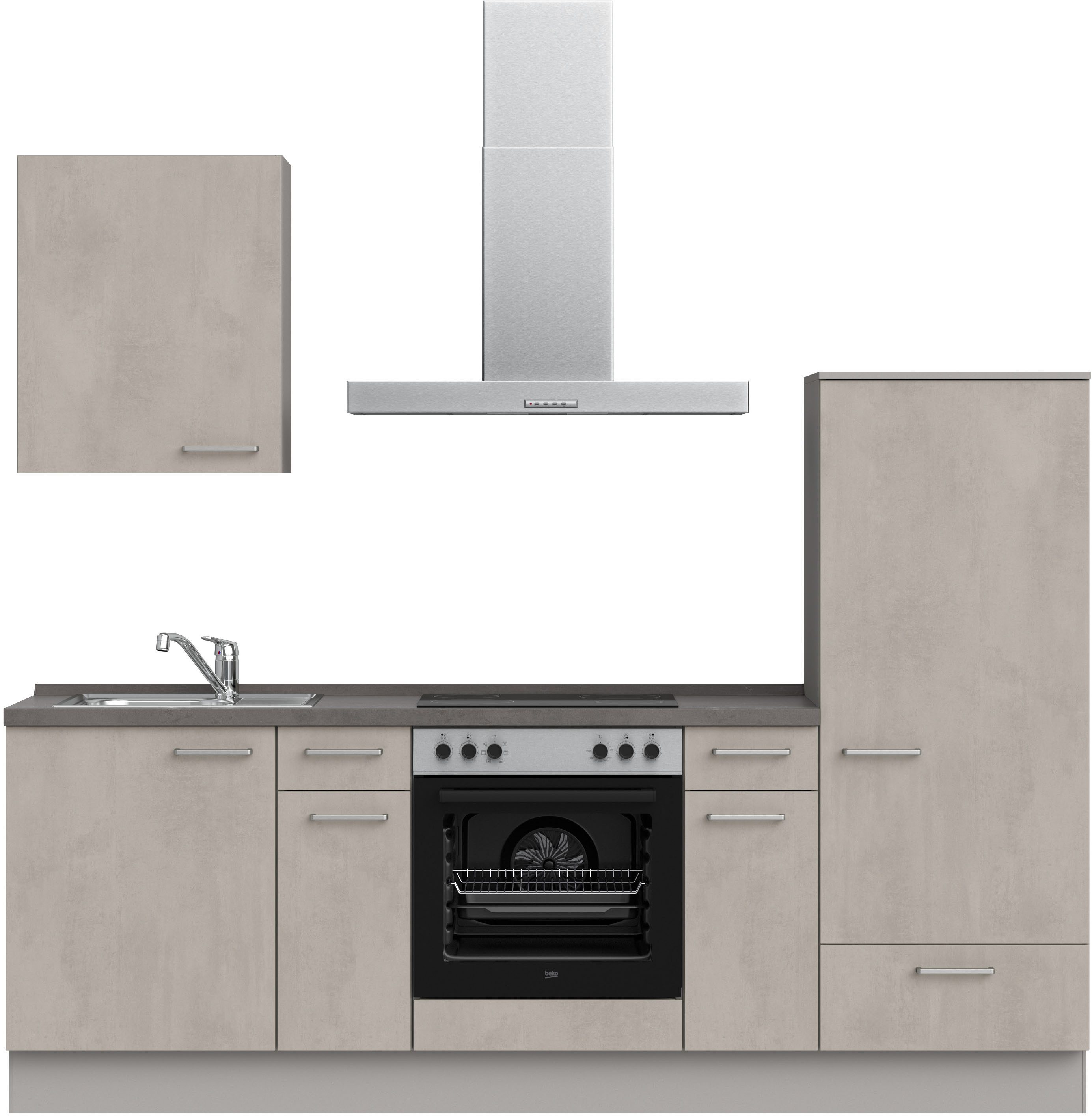 nobilia® Кухниzeile "Riva I", vormontiert, Ausrichtung wählbar, Breite 240 cm, wahlw. mit E-Geräten