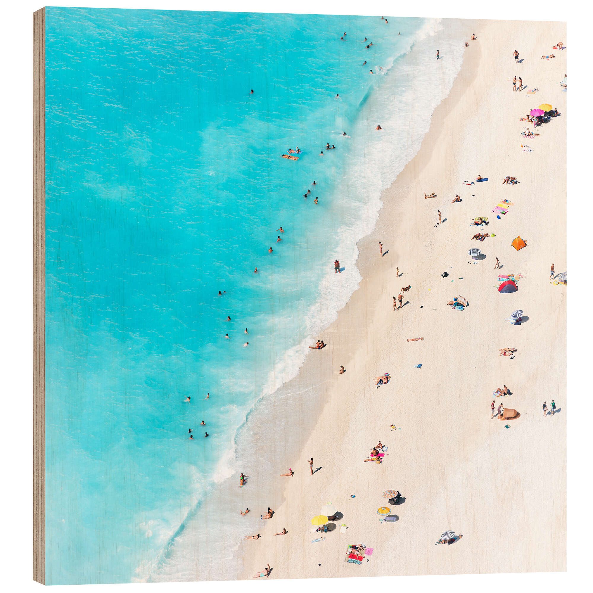 Posterlounge Holzbild Matteo Colombo, Sommer am Strand, Griechenland, Wohnzimmer Fotografie