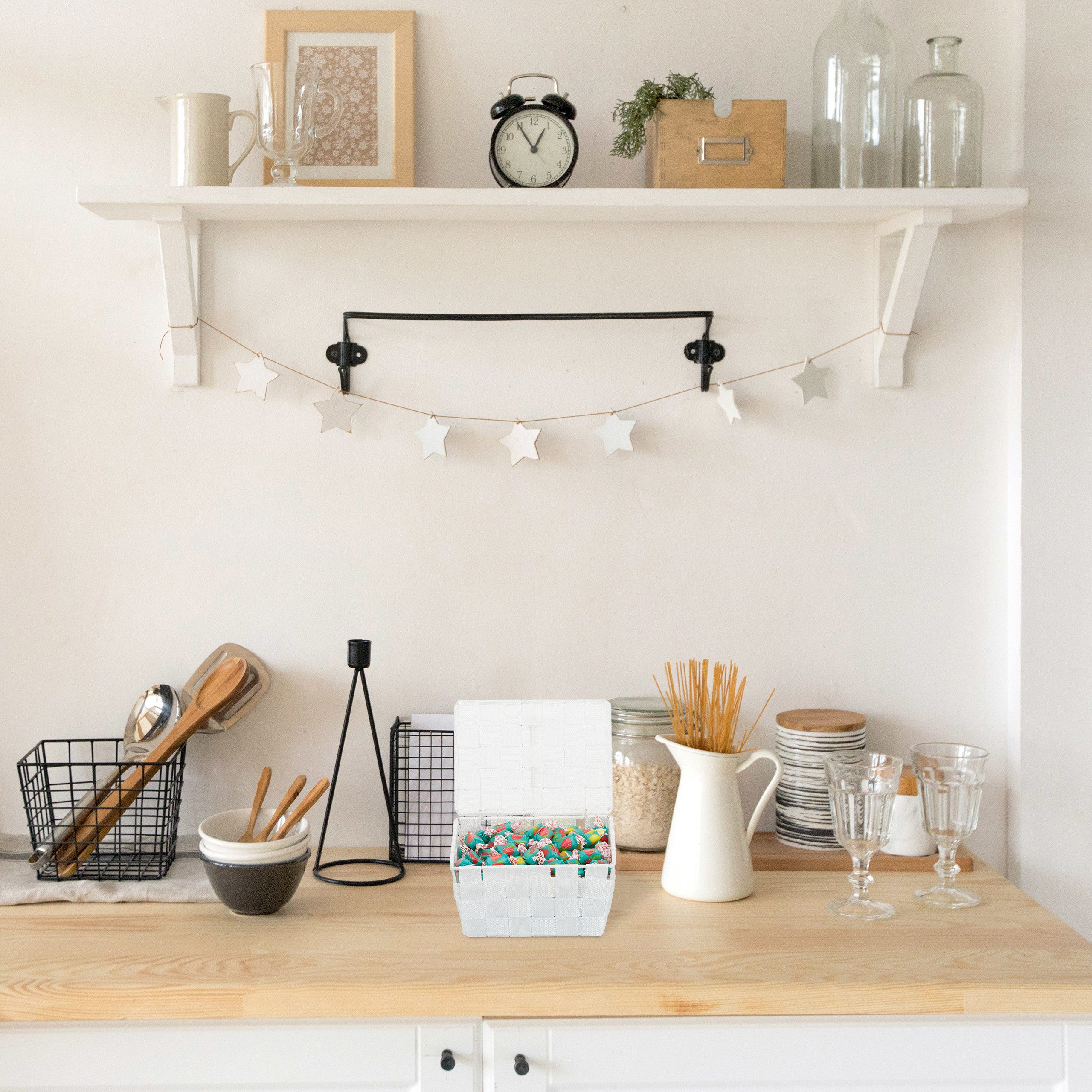 relaxdays Aufbewahrungskorb 2 x Aufbewahrungskorb mit Deckel weiß günstig online kaufen