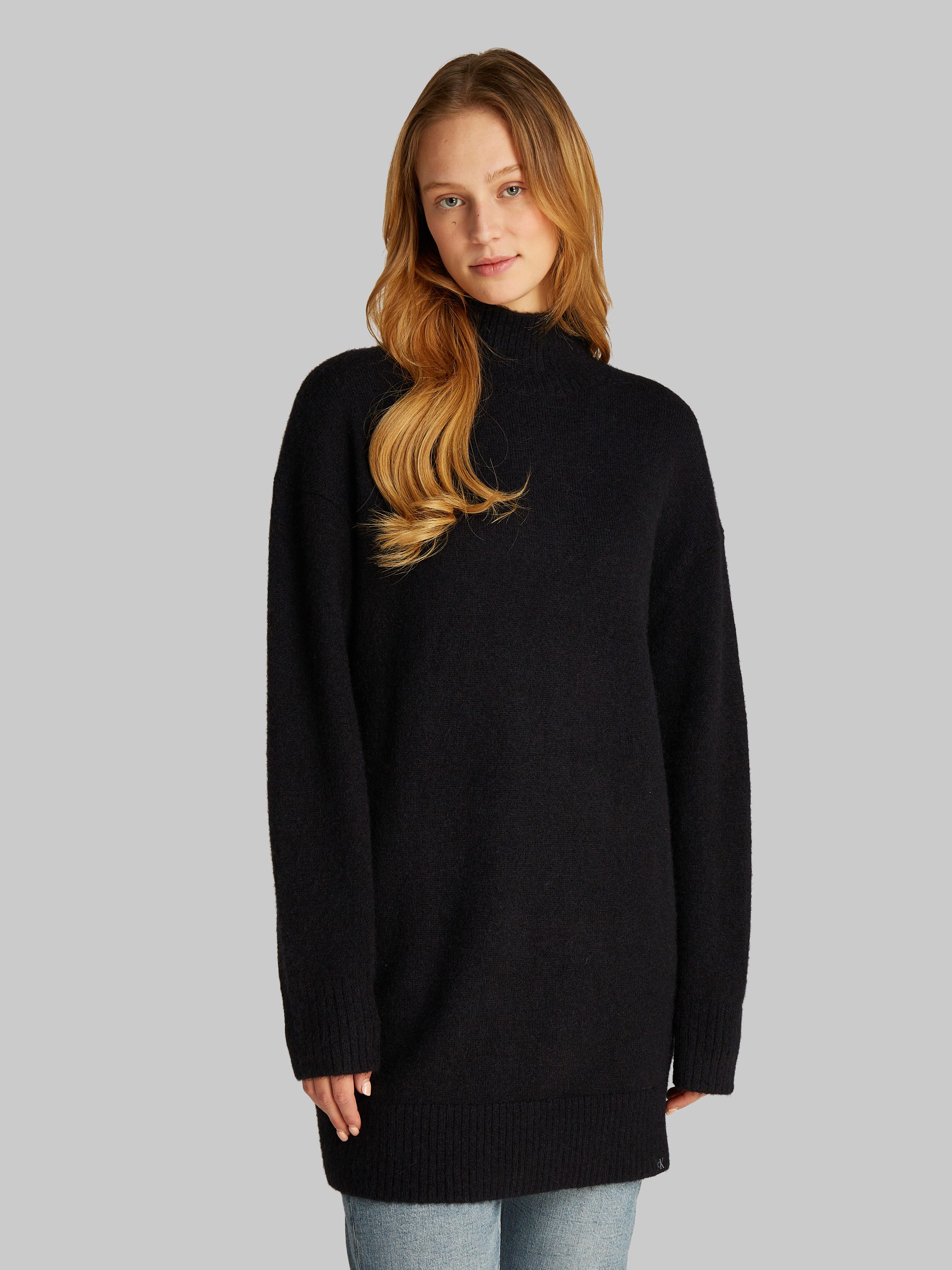 Calvin Klein Jeans Strickkleid FLUFFY YARN LOOSE SWEATER DRESS mit Stehkrag günstig online kaufen