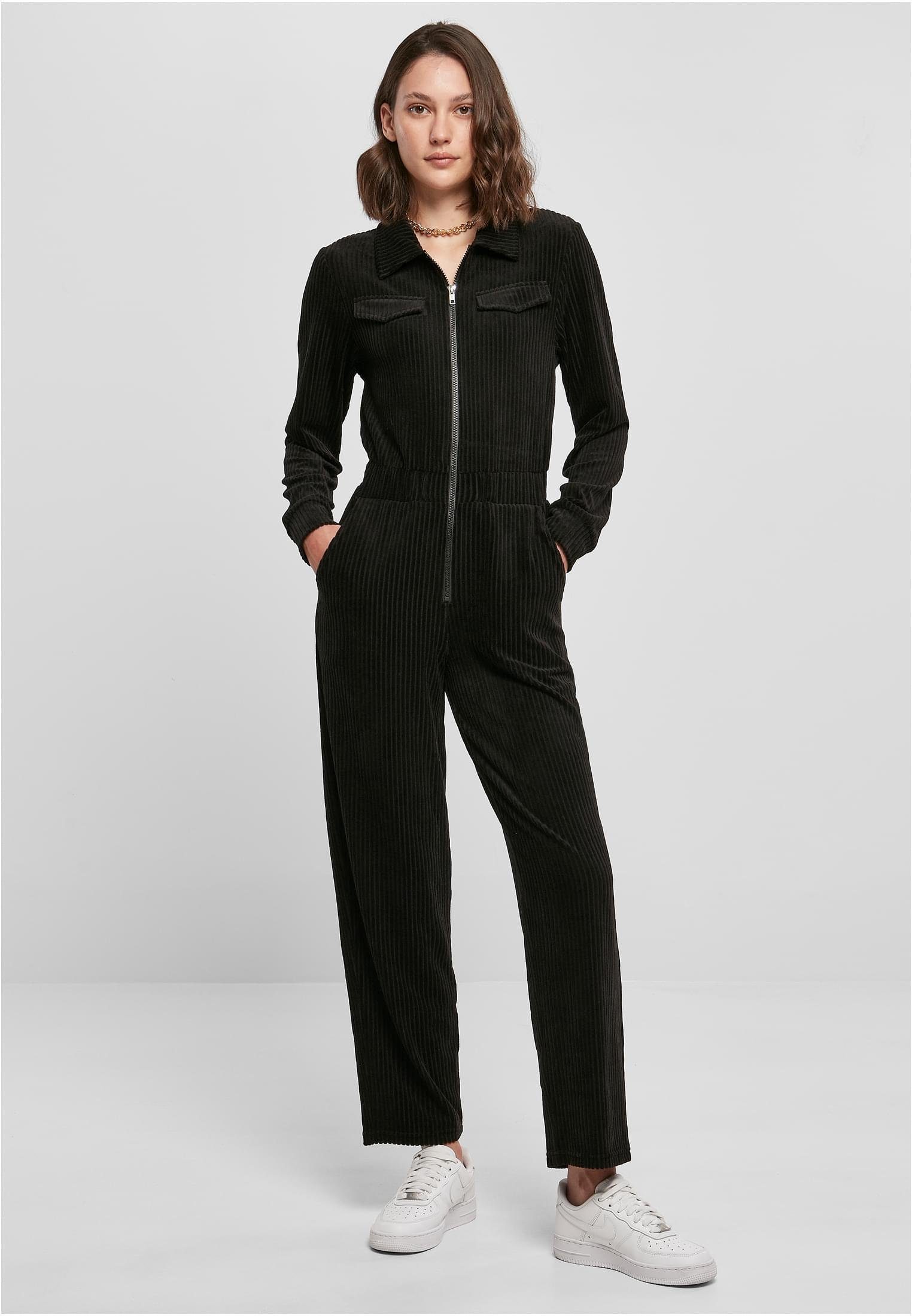 URBAN CLASSICS Jumpsuit Ladies Velvet Rib Boiler Suit Damen Overall