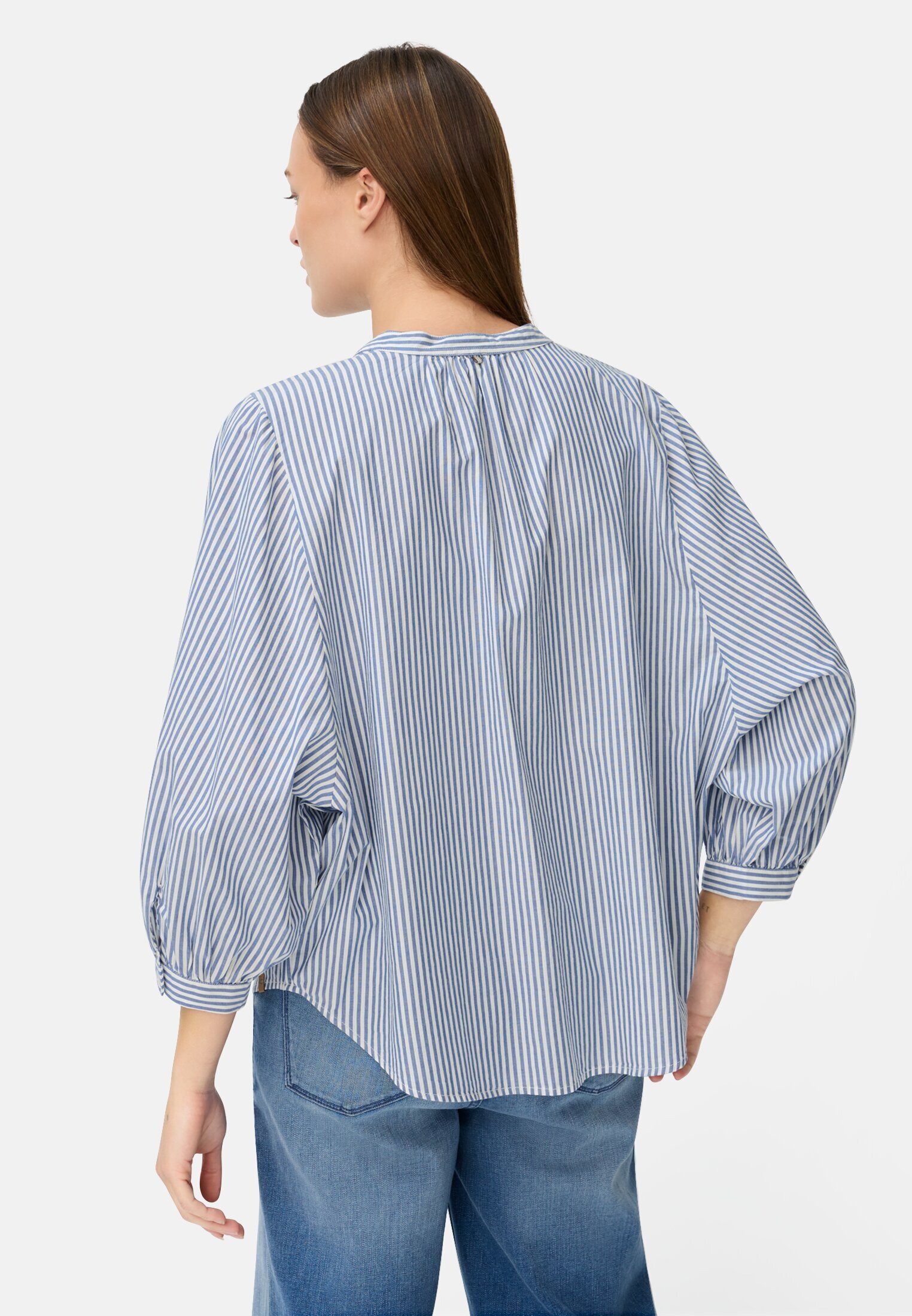 camel active Hemdbluse aus reiner Baumwolle Dreiviertelarm gestreift günstig online kaufen