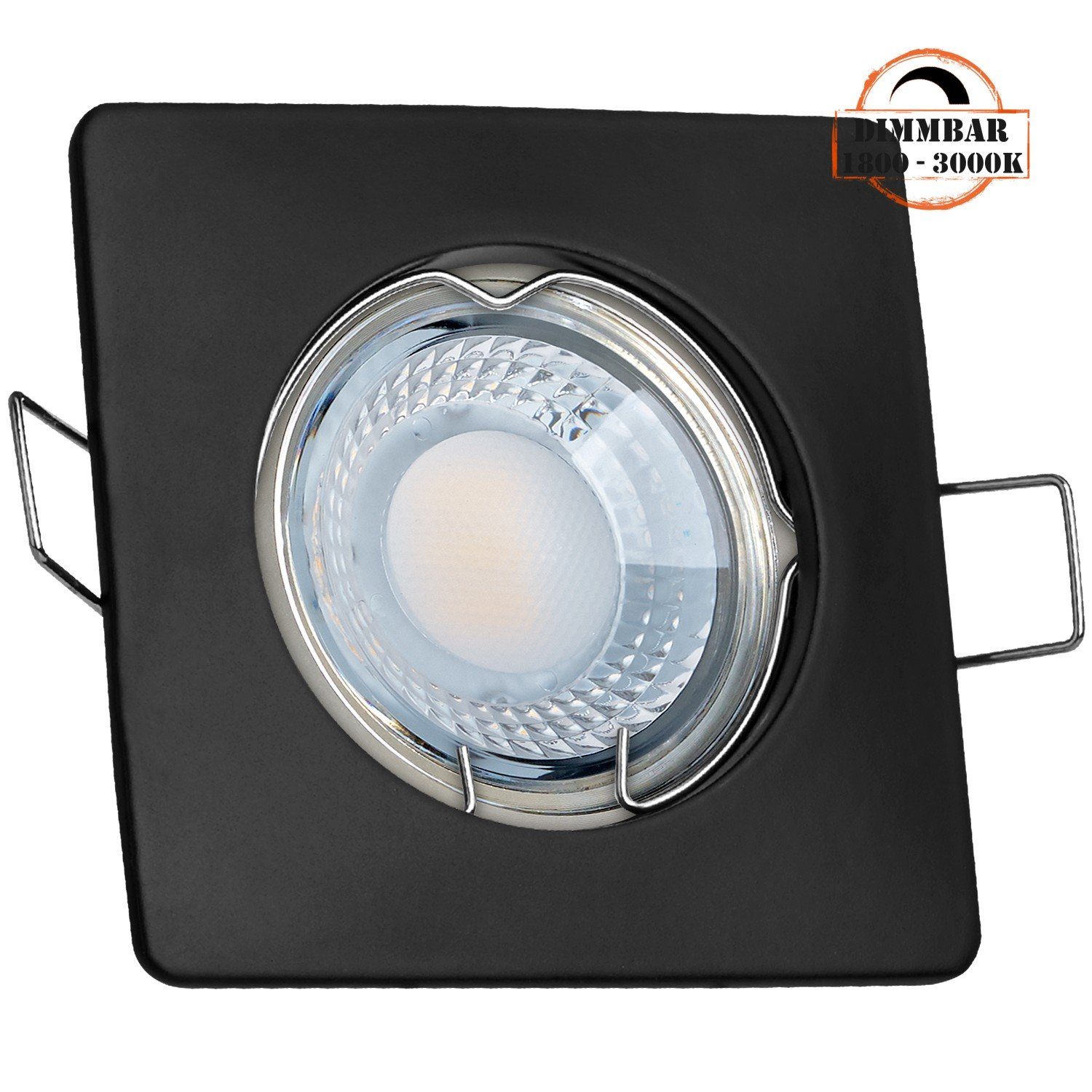 LEDANDO LED Einbaustrahler LED Einbaustrahler Set extra flach in schwarz mit 5W LED von LEDANDO -