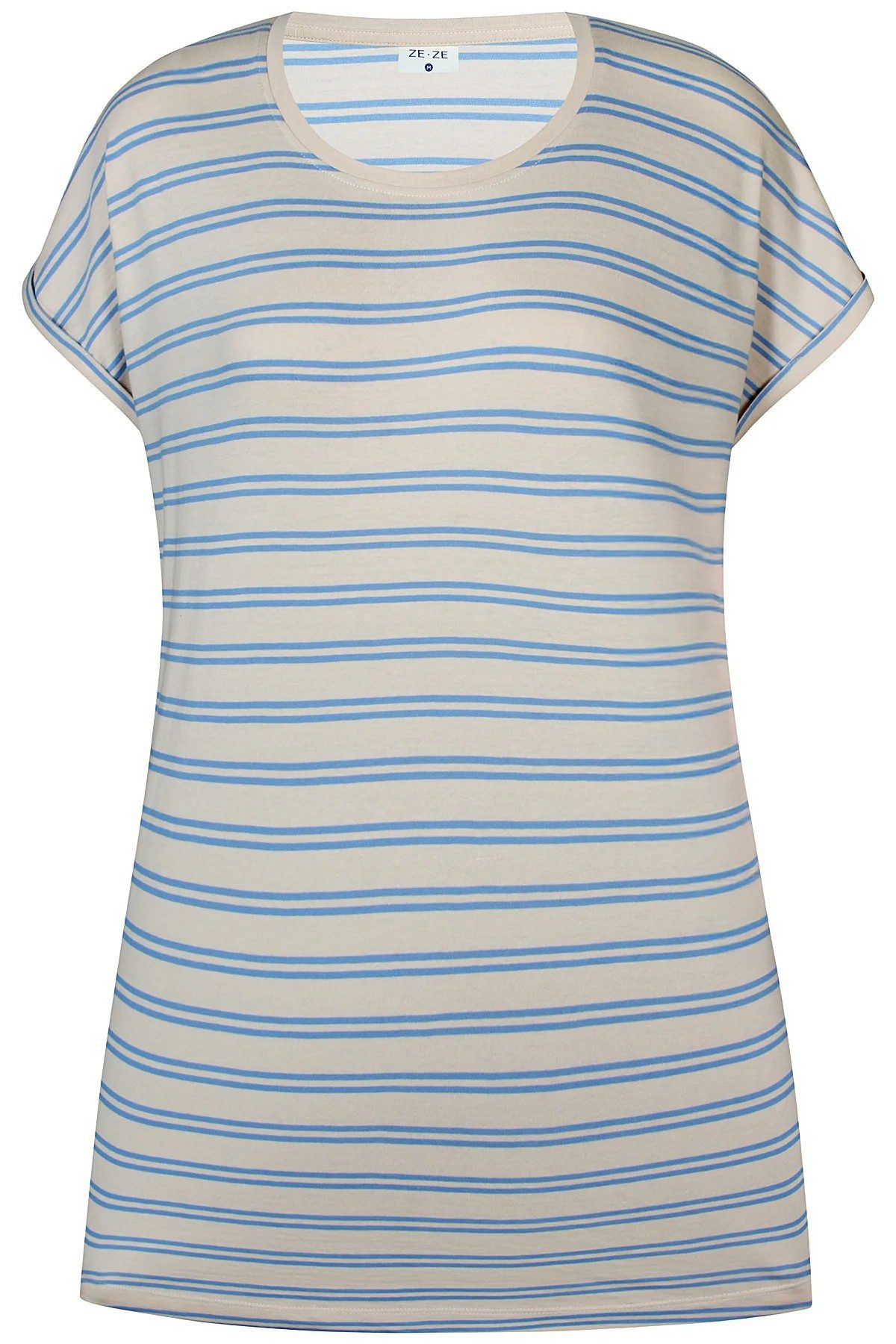 ZE-ZE Nordic T-Shirt T-Shirt Leah gestreift beige/blau