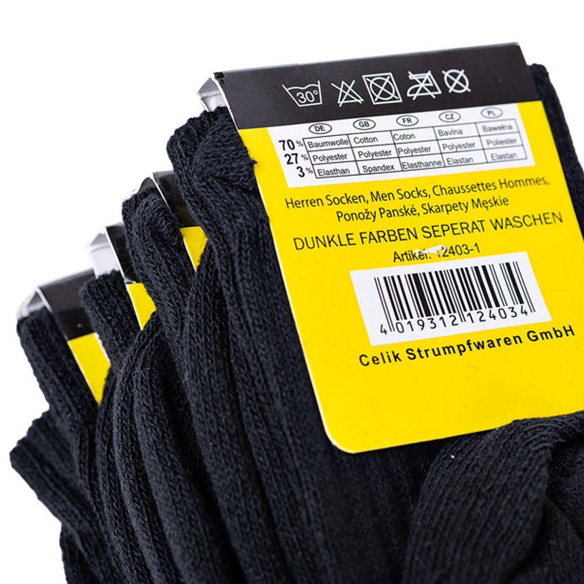 Herren Yourbasics Arbeitssocken Socken, Kurzsocken 5er Schwarz Pack -