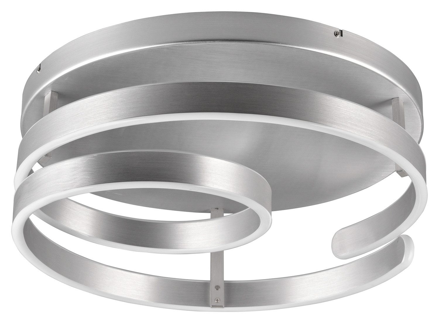TRIO Leuchten LED Deckenleuchte MARNIE, Ø 55 cm, Silbergrau, Metall, 1-flammig, Dimmfunktion, LED fest integriert, Extra-Warmweiß, LED Deckenlampe