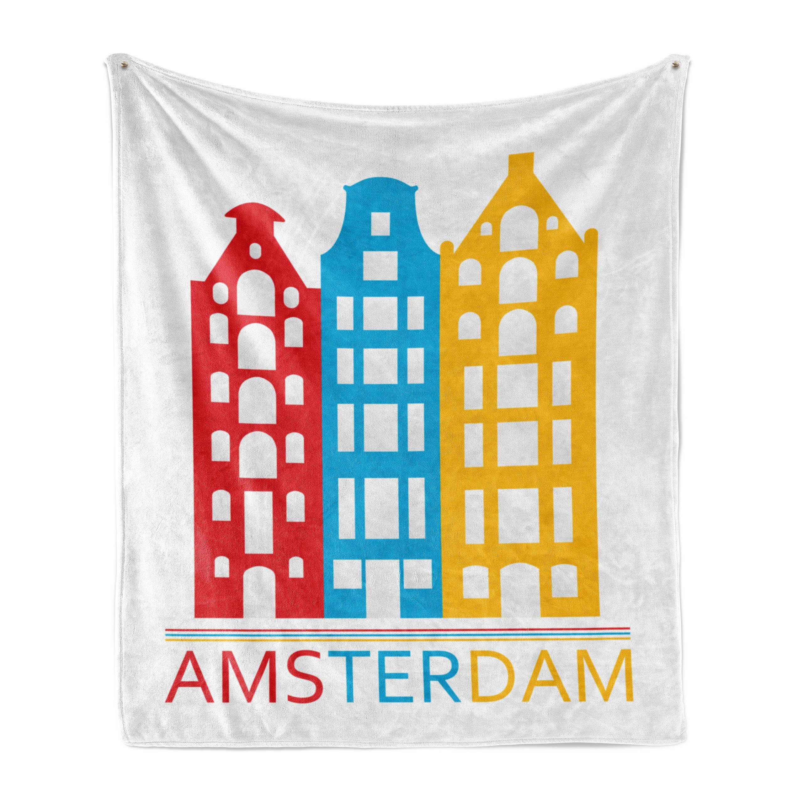 Wohndecke Gemütlicher Plüsch für den Innen- und Außenbereich, Abakuhaus, Amsterdam Amsterdam Wording Häuser | Wohndecken