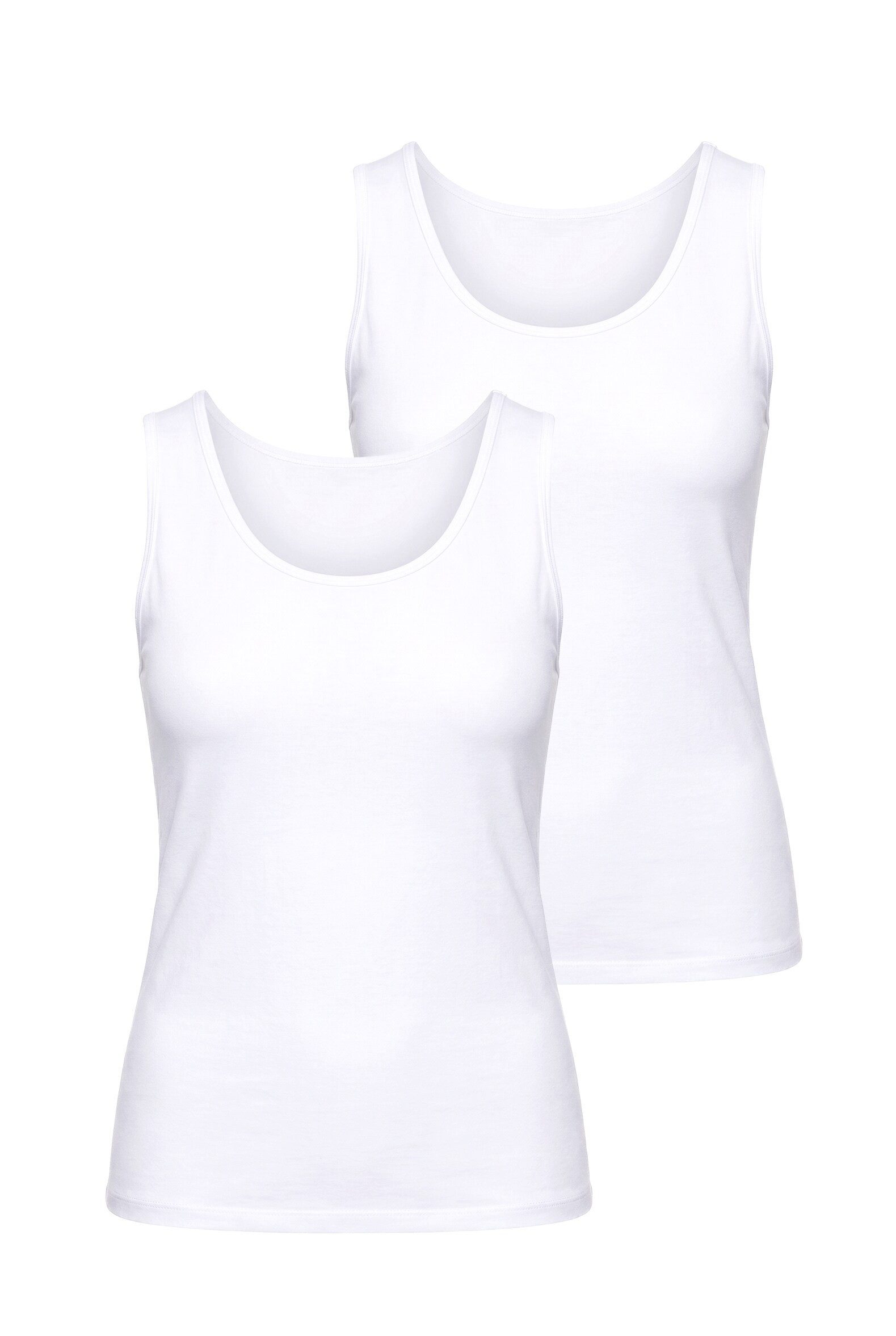 Ulla Popken Unterhemd Tanktops 2er-Pack Rundhalsausschnitt ärmellos