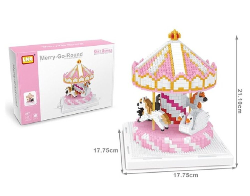 Tinisu Karussell Bausatz Modell Klemmbausteine Micro-Bricks Bausteine Konstruktions-Spielset