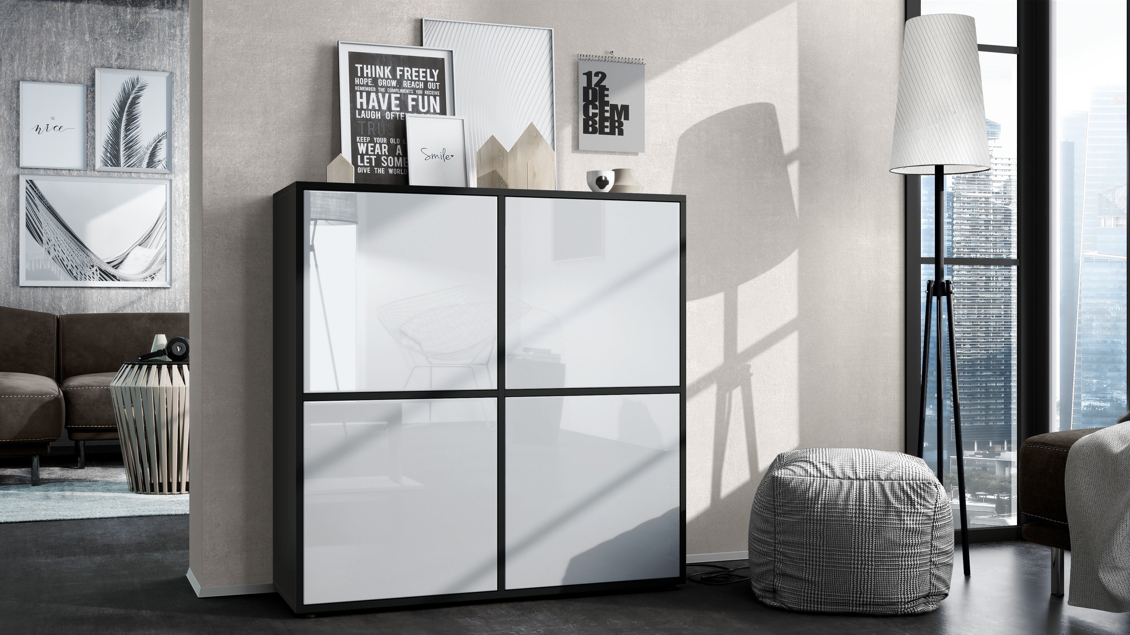 Vladon Highboard Cuba V2 (Schrank, 104 x 105,5 x 35,5 cm Sideboard mit 8 Fä günstig online kaufen