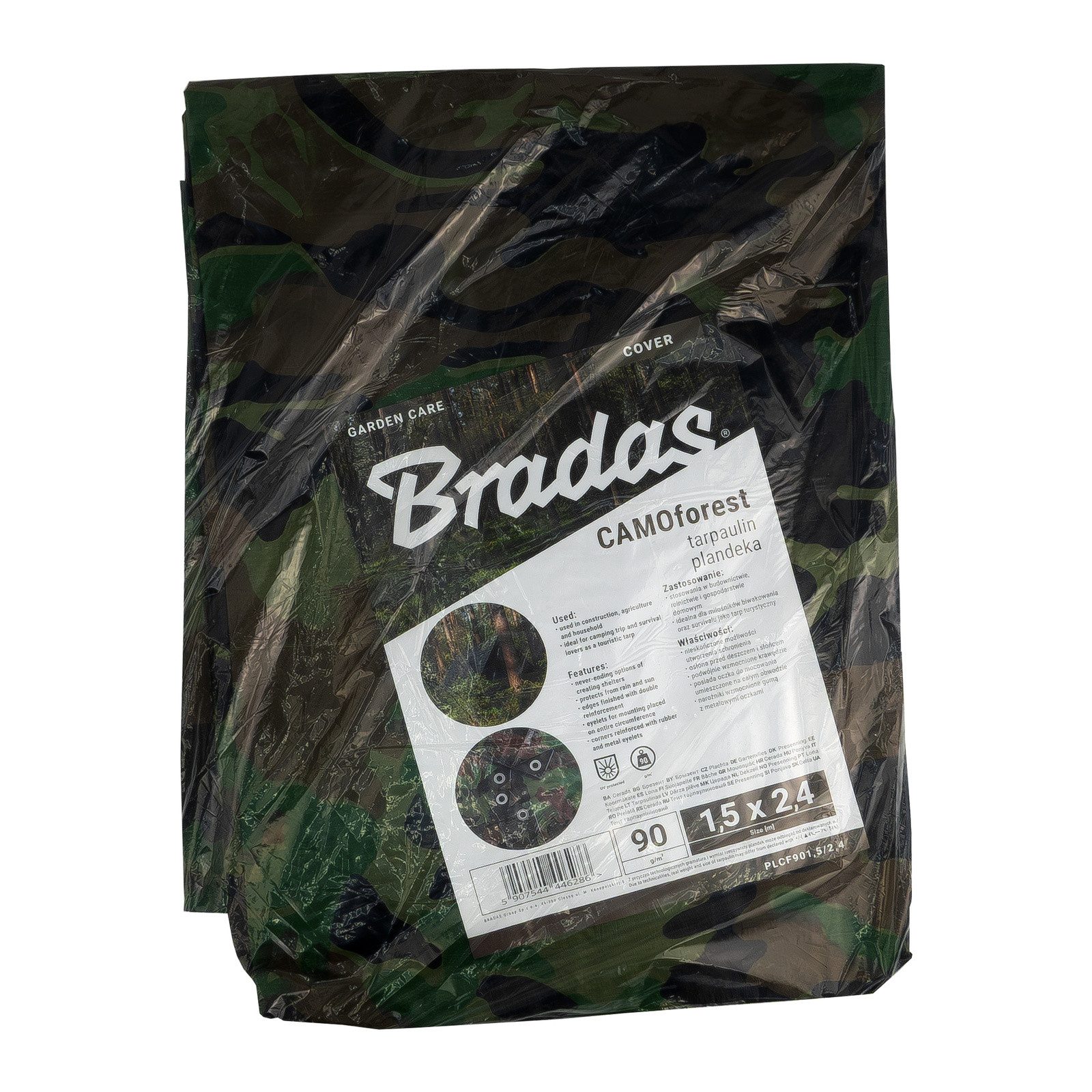 Bradas Sonnensegel Camouflage Plane 90g/m^2 1,4x2,4m Plane Abdeckplane Bushcraft Camping