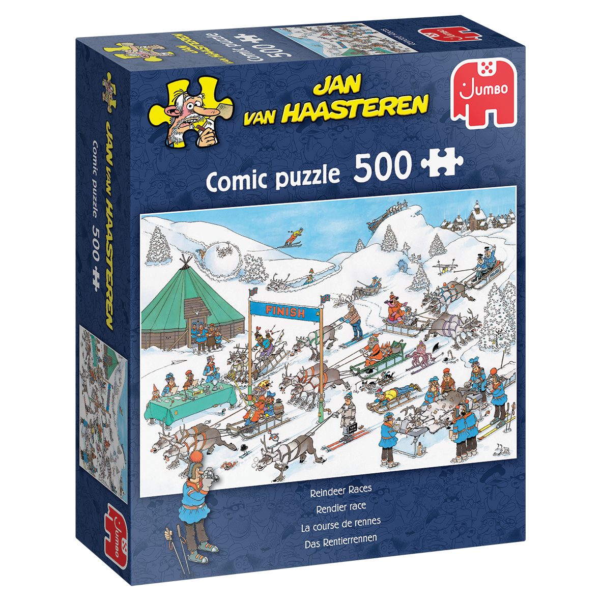 Jumbo Spiele Puzzle Jan van Haasteren Das Rentierrennen, 500 Puzzleteile, Made in Europe