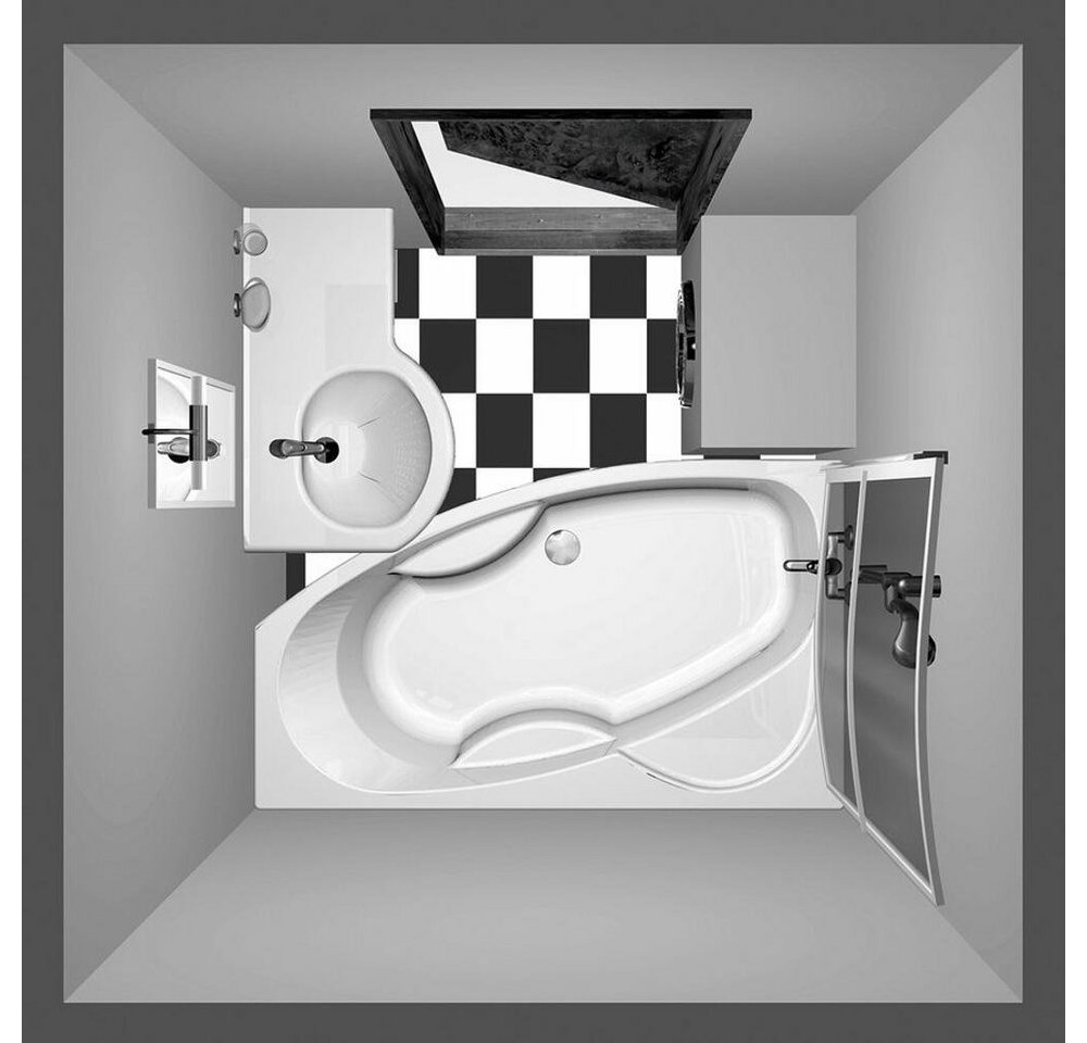 Thumbnail - HAK Badewanne MAMBA Raumsparbadewanne, rechts, 160x95x44 cm