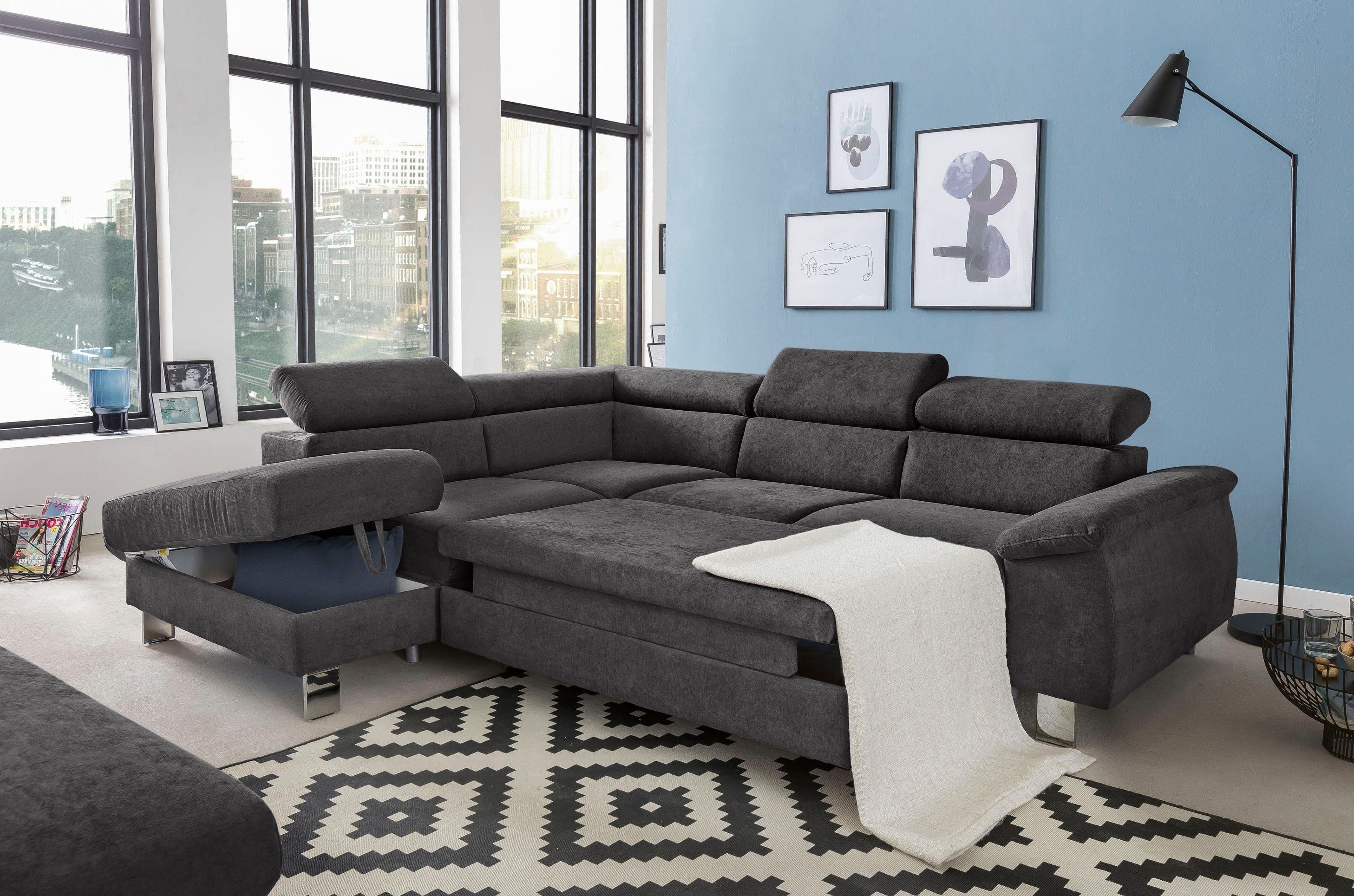 COTTA Ecksofa Komaris L-Form mit Kopfteilverstellung, günstig online kaufen