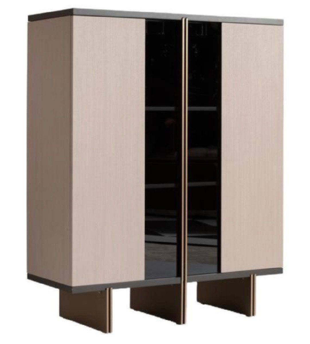 Xlmoebel Barschrank Moderne Holzbar mit Vitrine und Weinschrank für stilvolles Wohnen (Bar - Vitrine) Hergestellt in Europa