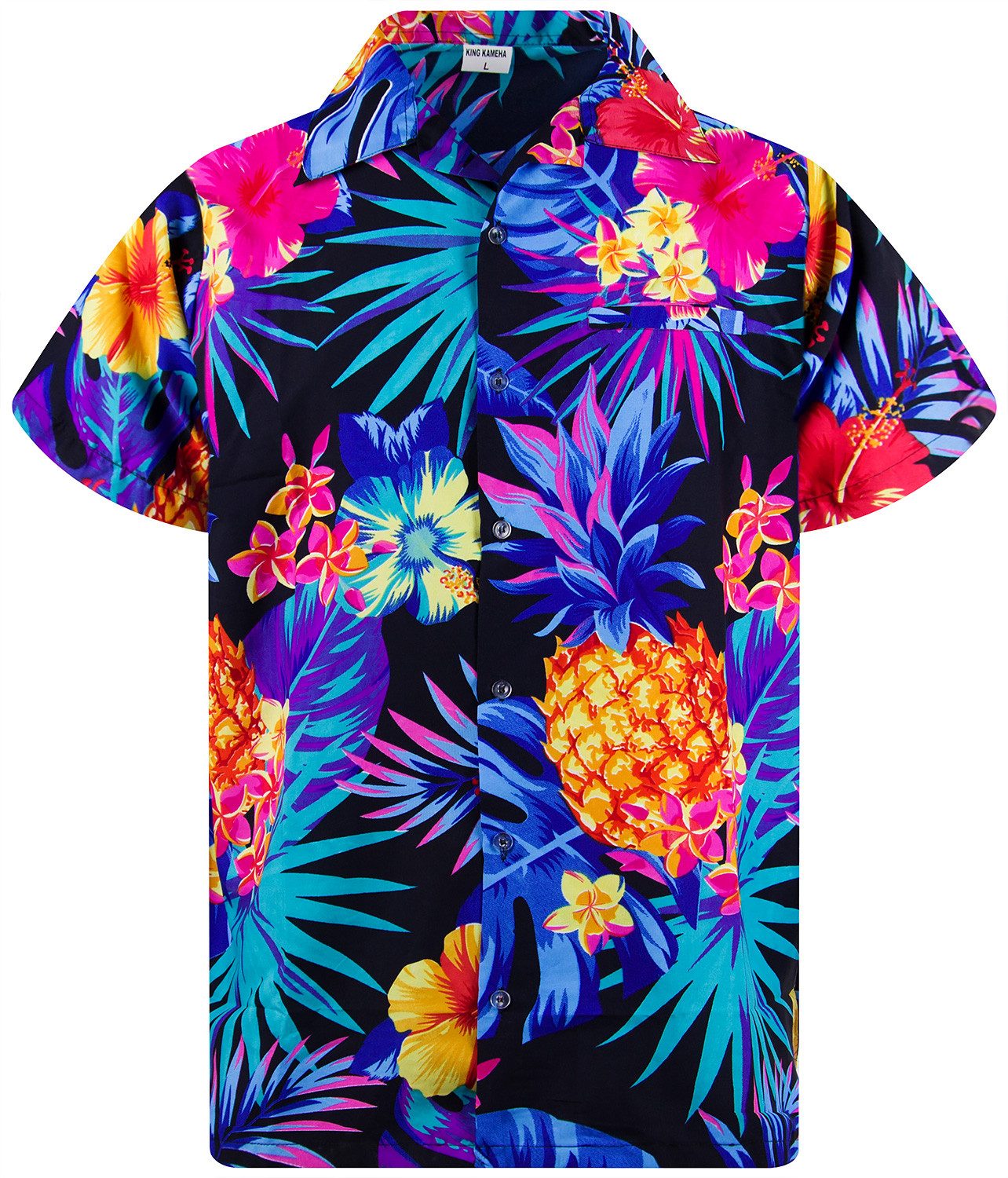 King Kameha Hawaiihemd Pineapple Funky Hawaii-Hemd Herren Kurzarm Front-Tas günstig online kaufen