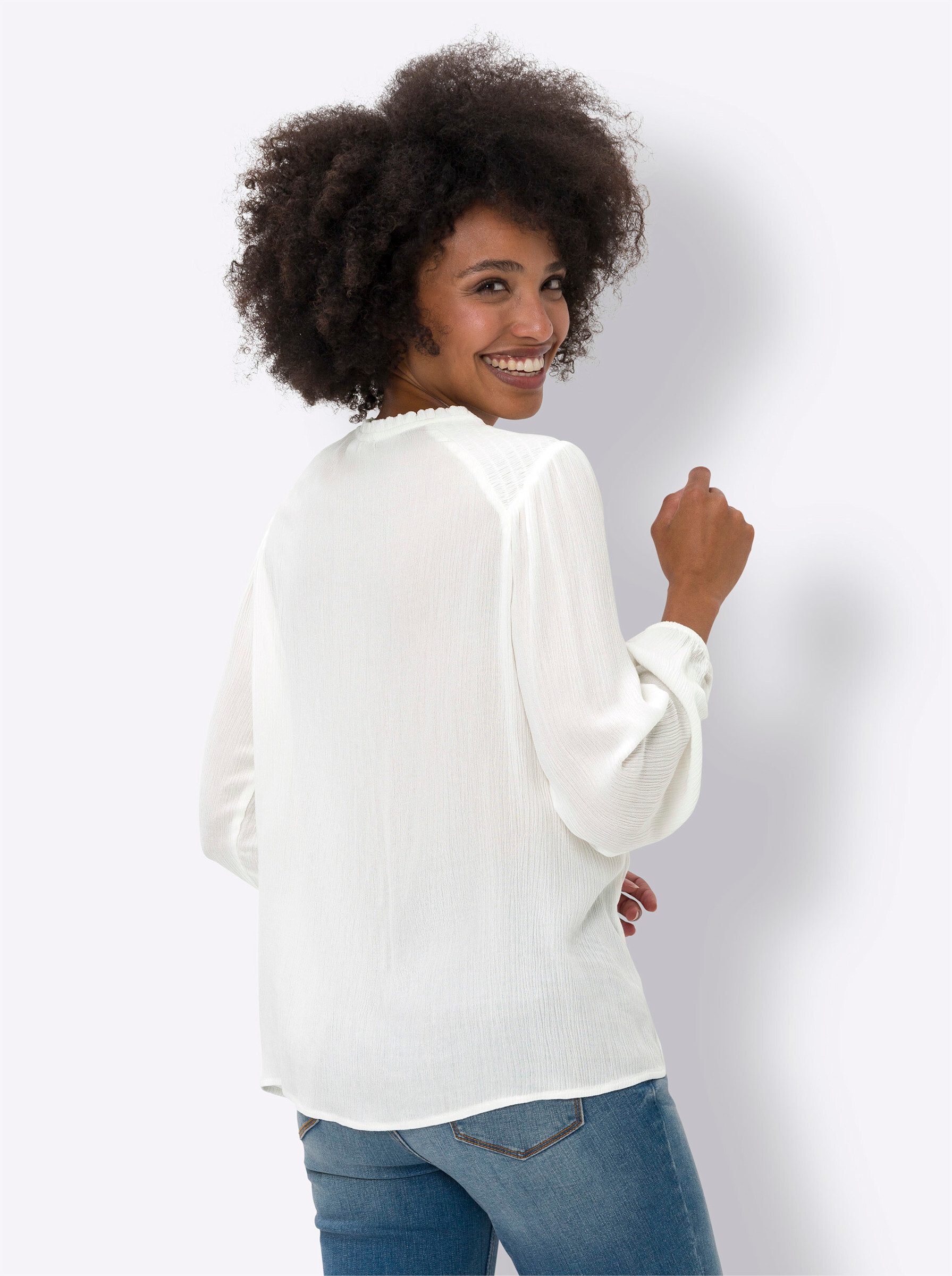 heine Klassische Bluse Crinklebluse günstig online kaufen