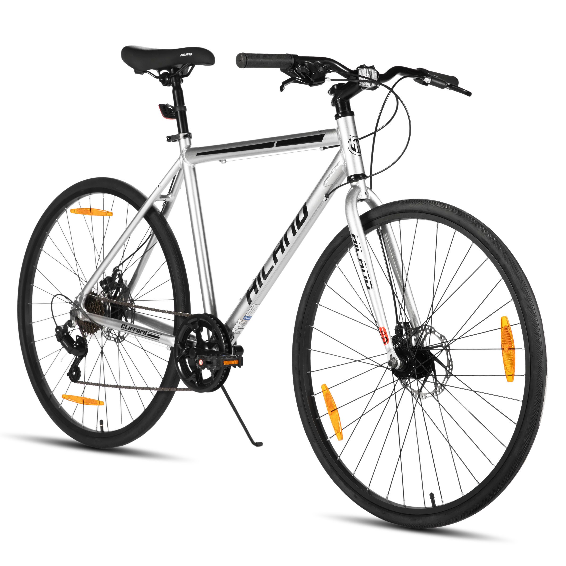 HILAND Rennrad 700C Herren- und Damen-Rennrad, 28-Zoll-Leichtbau-Pendlerrad, Rahmen aus Aluminiumlegierung, 7-Gang-Doppelscheibenbremsen