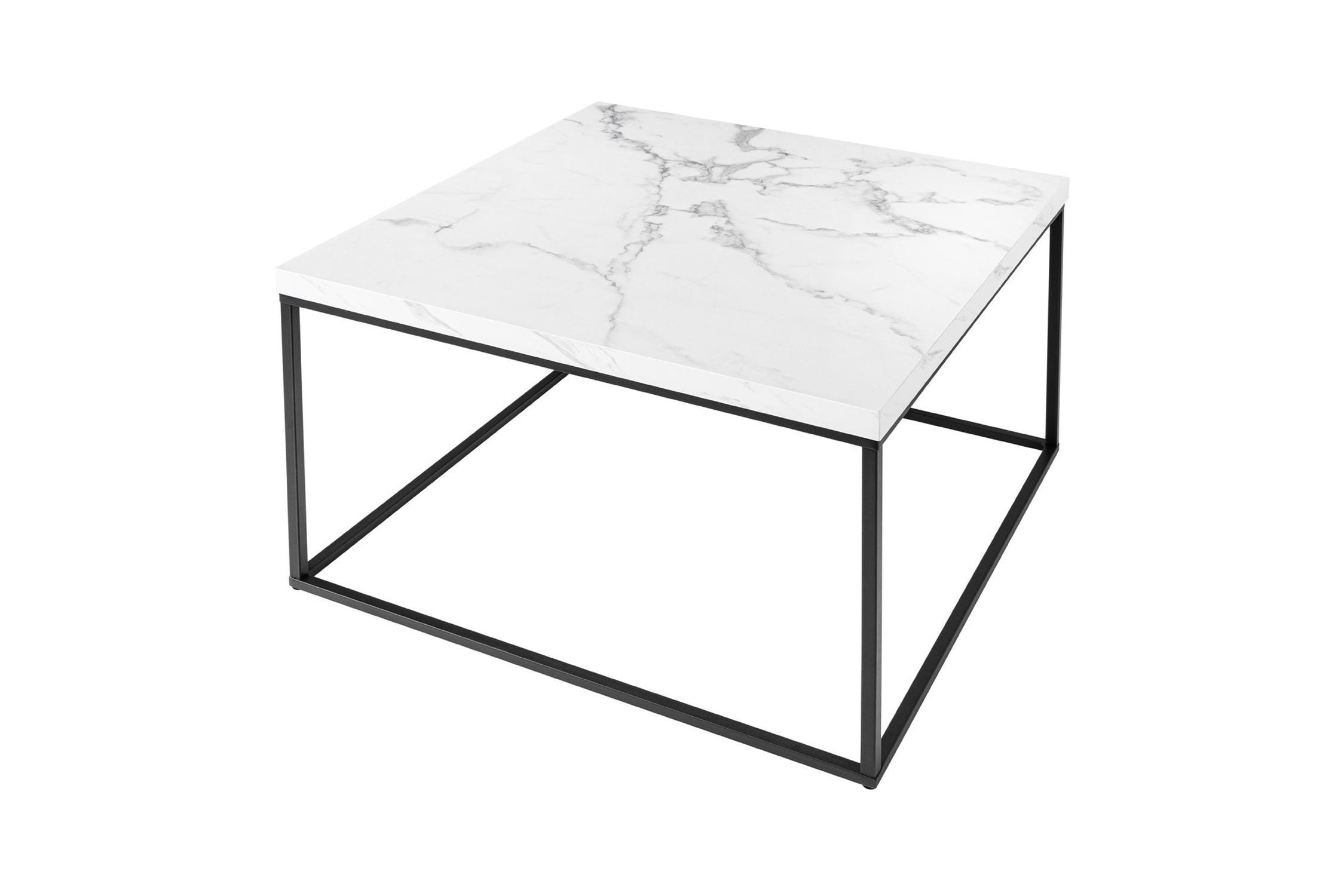 Licht-Erlebnisse Couchtisch SOL, aus Metall MDF in Weiß Schwarz 60 x 60 x 45 cm (LxBxH)