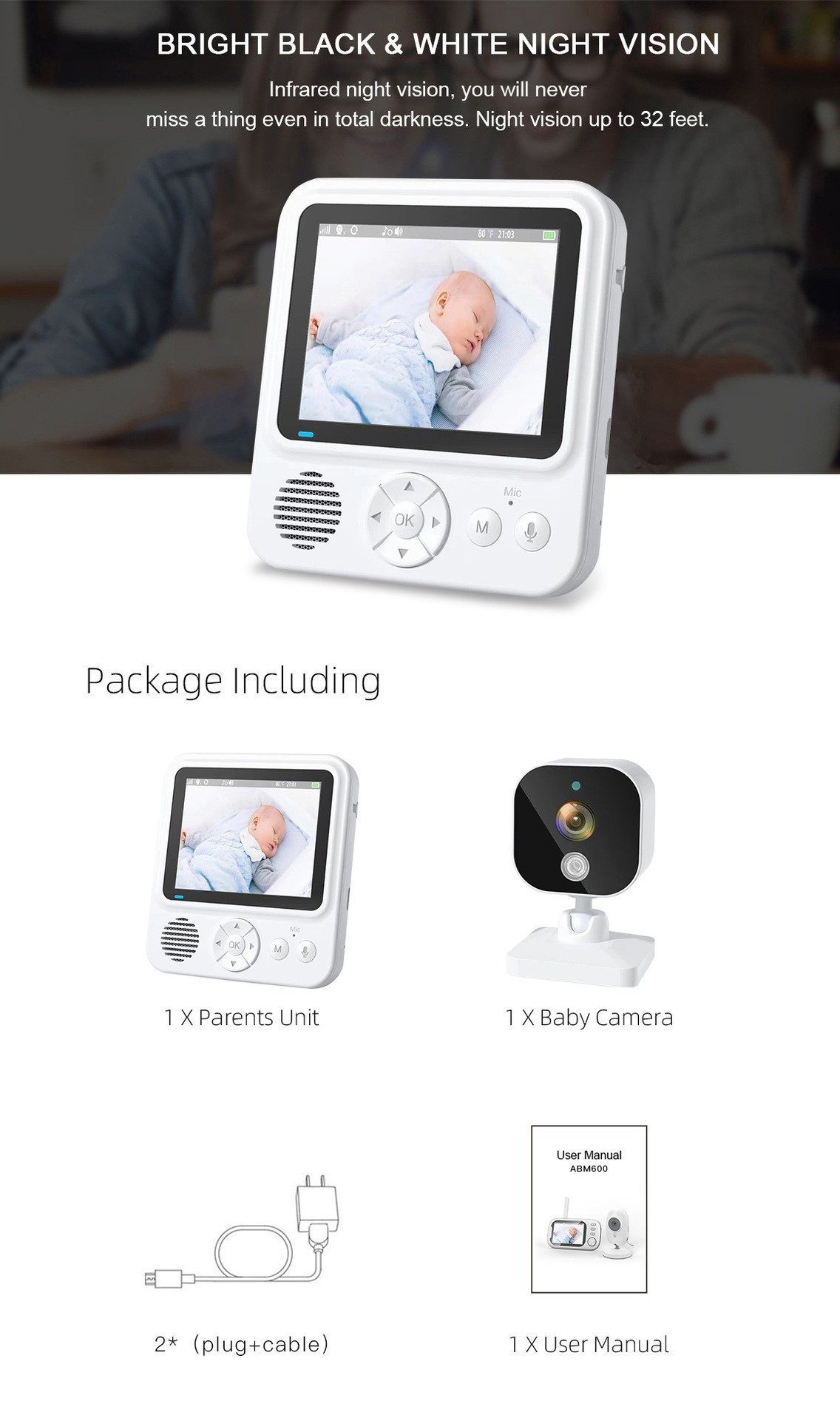 BBWL Babyphone 2,8 Zoll - Bild 4