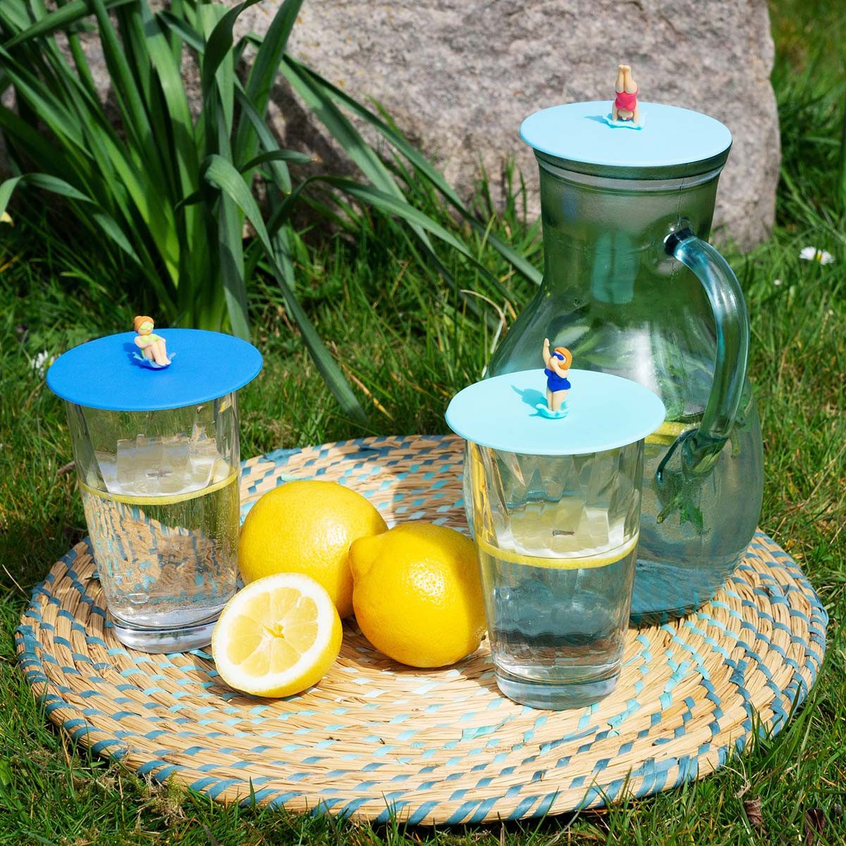 Lurch Glas Sommerdeckel Splash Girls 3er Set Glasabdeckung, Silikon