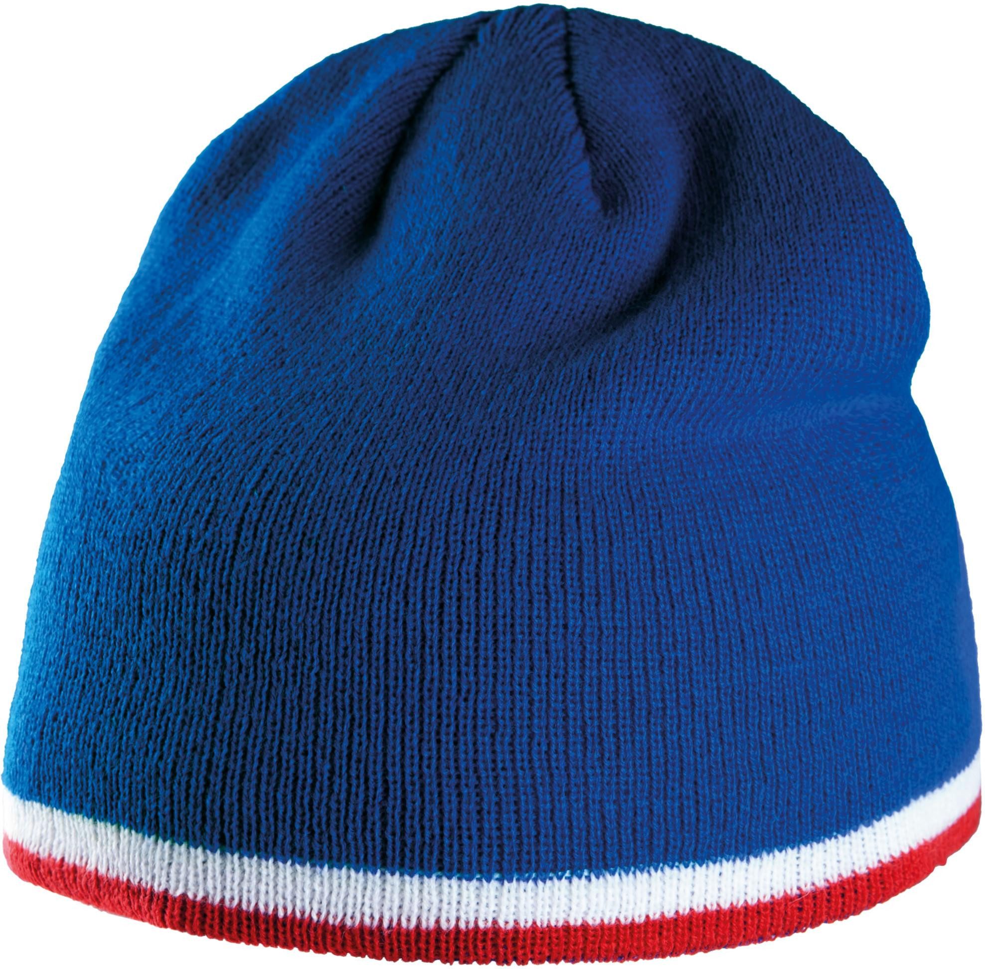 K-UP Bommelmütze Beanie Mütze mit Kontrastrand