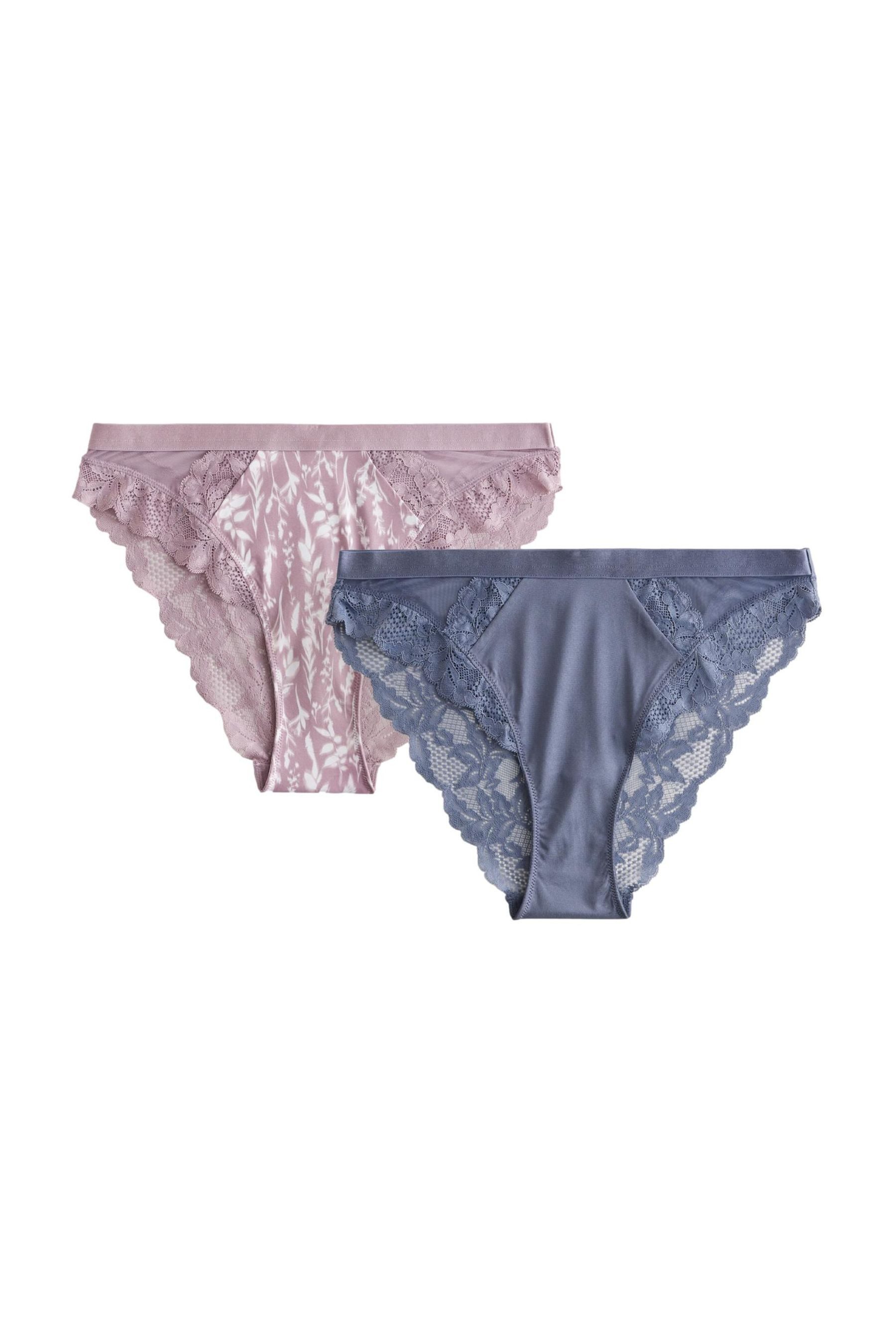 Slip 2er-Pack Slips mit Spitze, hoher Beinschnitt
