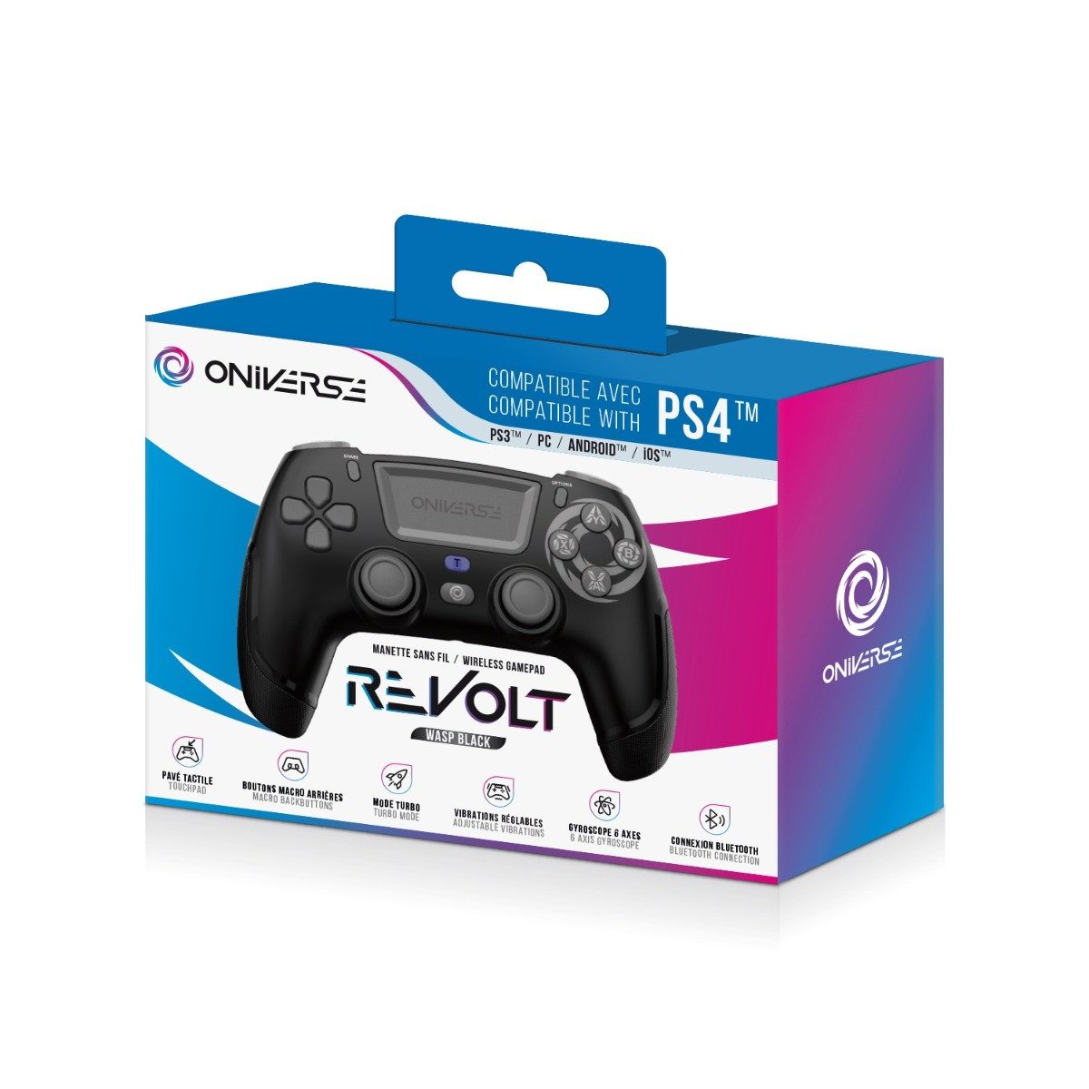 Oniverse Revolt Controller (für PS4/PC/Mobile, Turbo-Modus, schwarz)