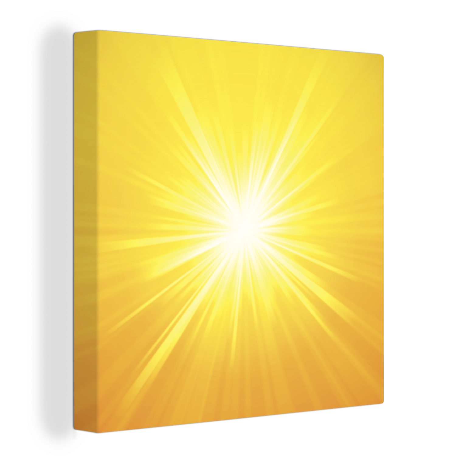 Leinwandbild Eine Illustration einer hellen Sonne