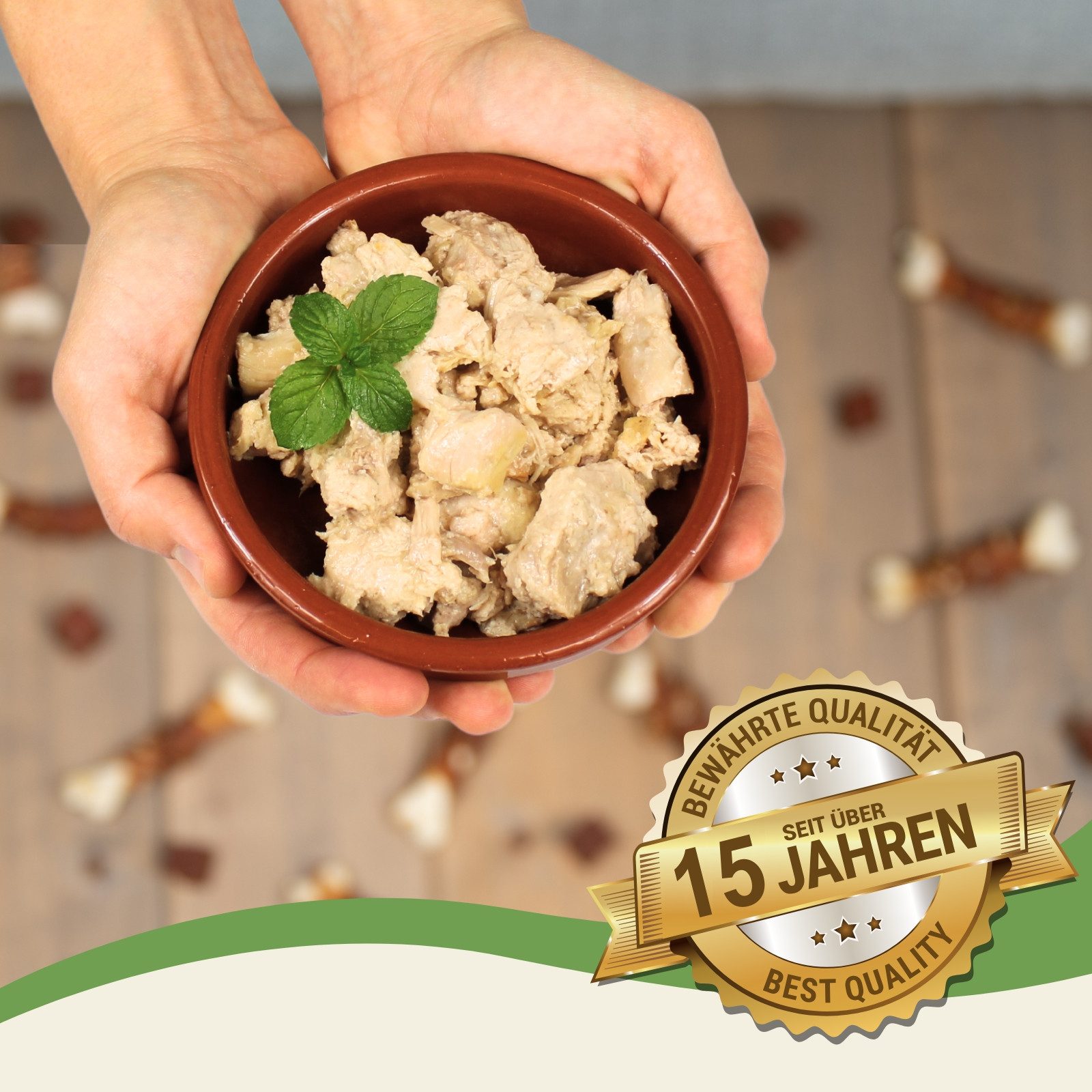 Lecker.Pet 6 x 400 g Lecker.Pet® Luna's 100 % Huhn und Pute Hundefutter Huhn, Ergänzungsfutter für: Hund