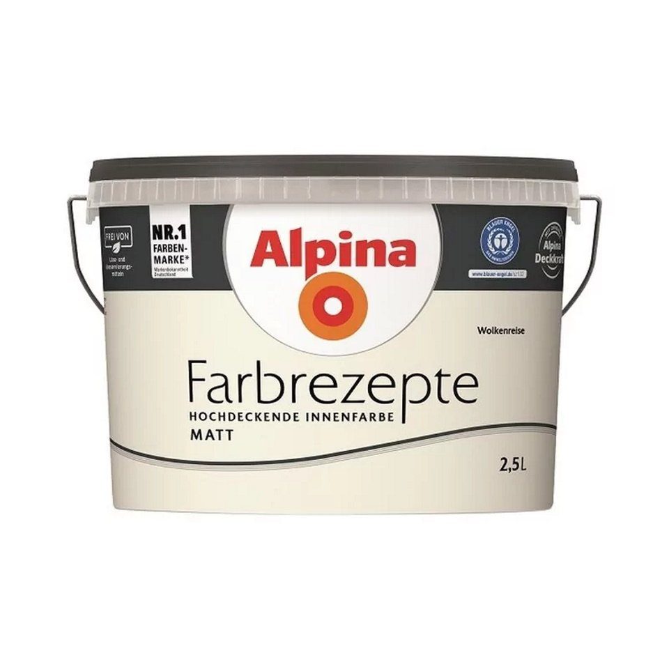 Alpina Wand- und Deckenfarbe Farbrezepte 2,5 L. Wolkenreise - Sanftes Weiß. € 30,99, (€ 12,40 pro 1 l).