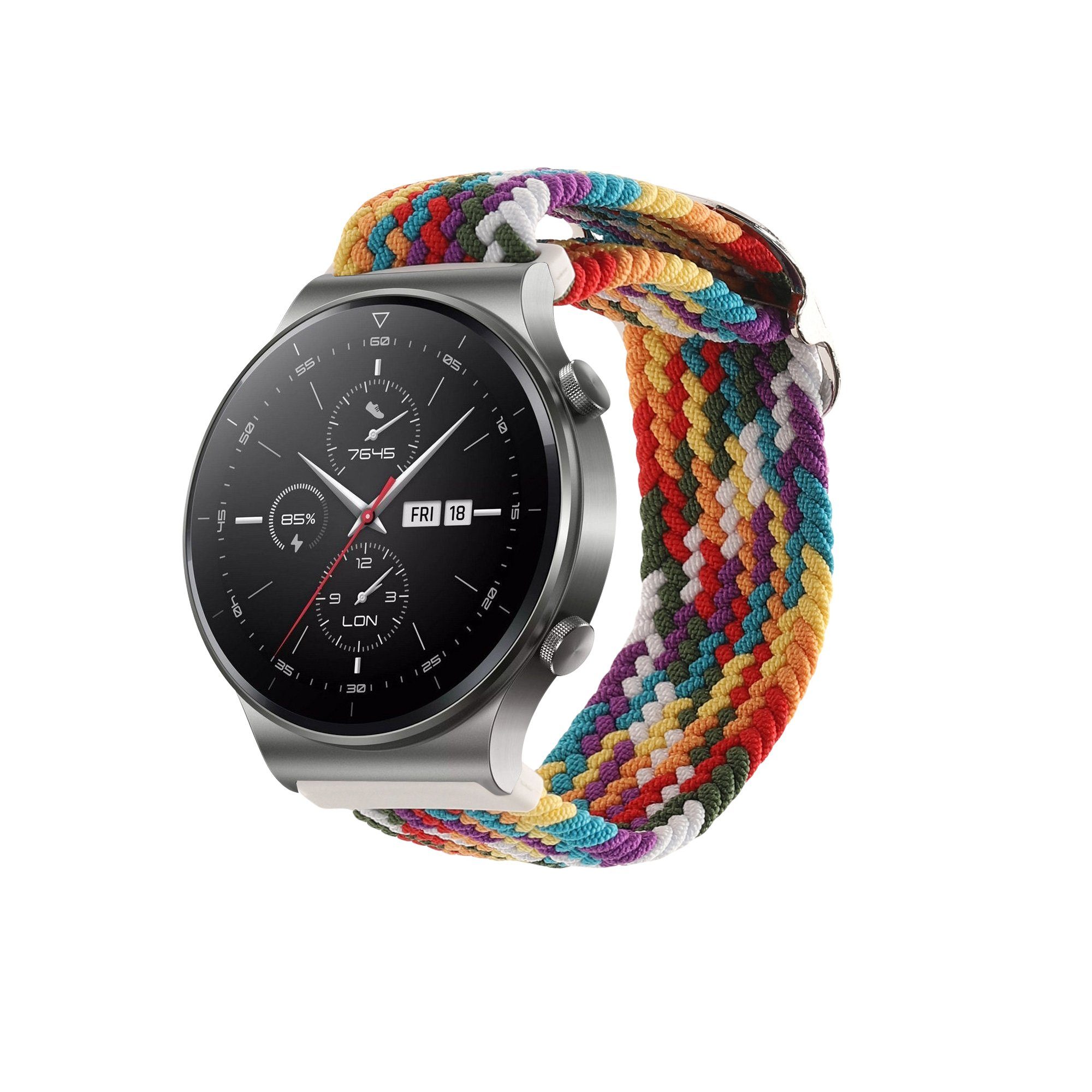 kwmobile Uhrenarmband Armband für Huawei Watch GT2 Pro / GT2 (46mm) / GT  2e, Nylon Fitnesstracker Sportarmband Band - Innenmaße von 19 - 20 cm