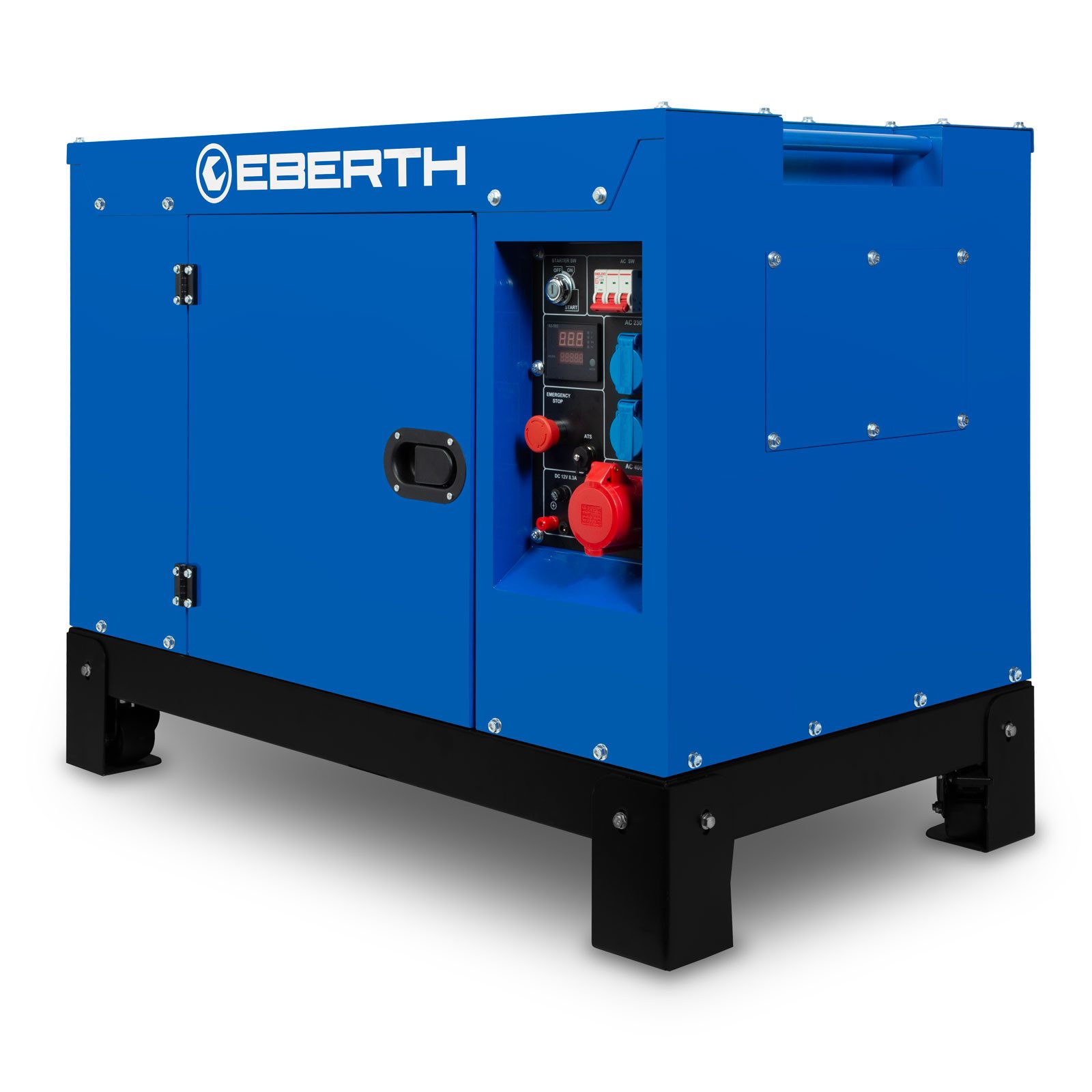 EBERTH Stromerzeuger 10000 Watt Notstromaggregat Diesel, Stromerzeuger mit 18,4 PS, 4-Takt Dieselmotor, 3-Phasen Stromgenerator mit 1x 400V