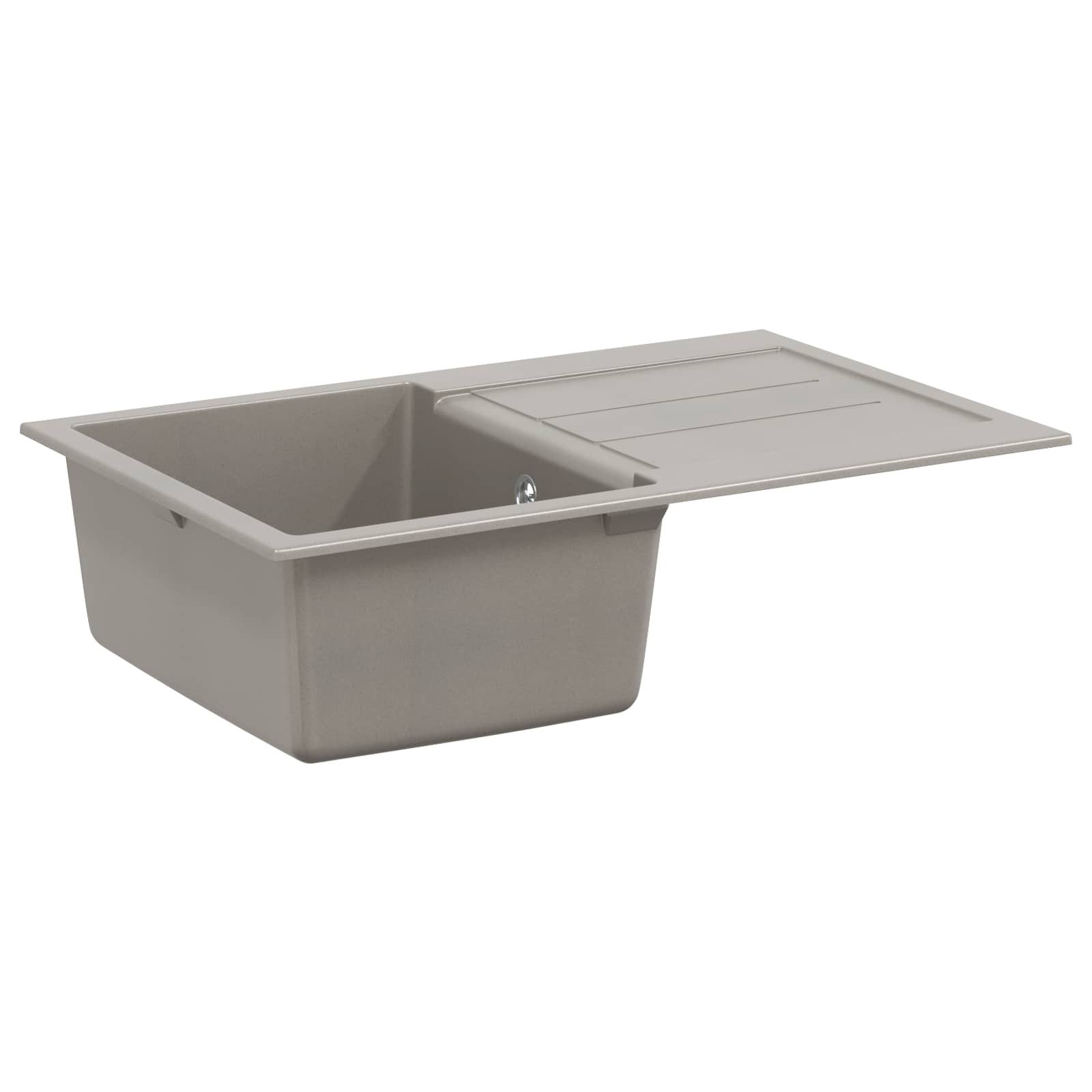 vidaXL Granitspüle Waschbecken Grau 780 x 500 mm 80% Quarz und 20% Harz, Rechtwinklig, 5/780 cm, (1 St)
