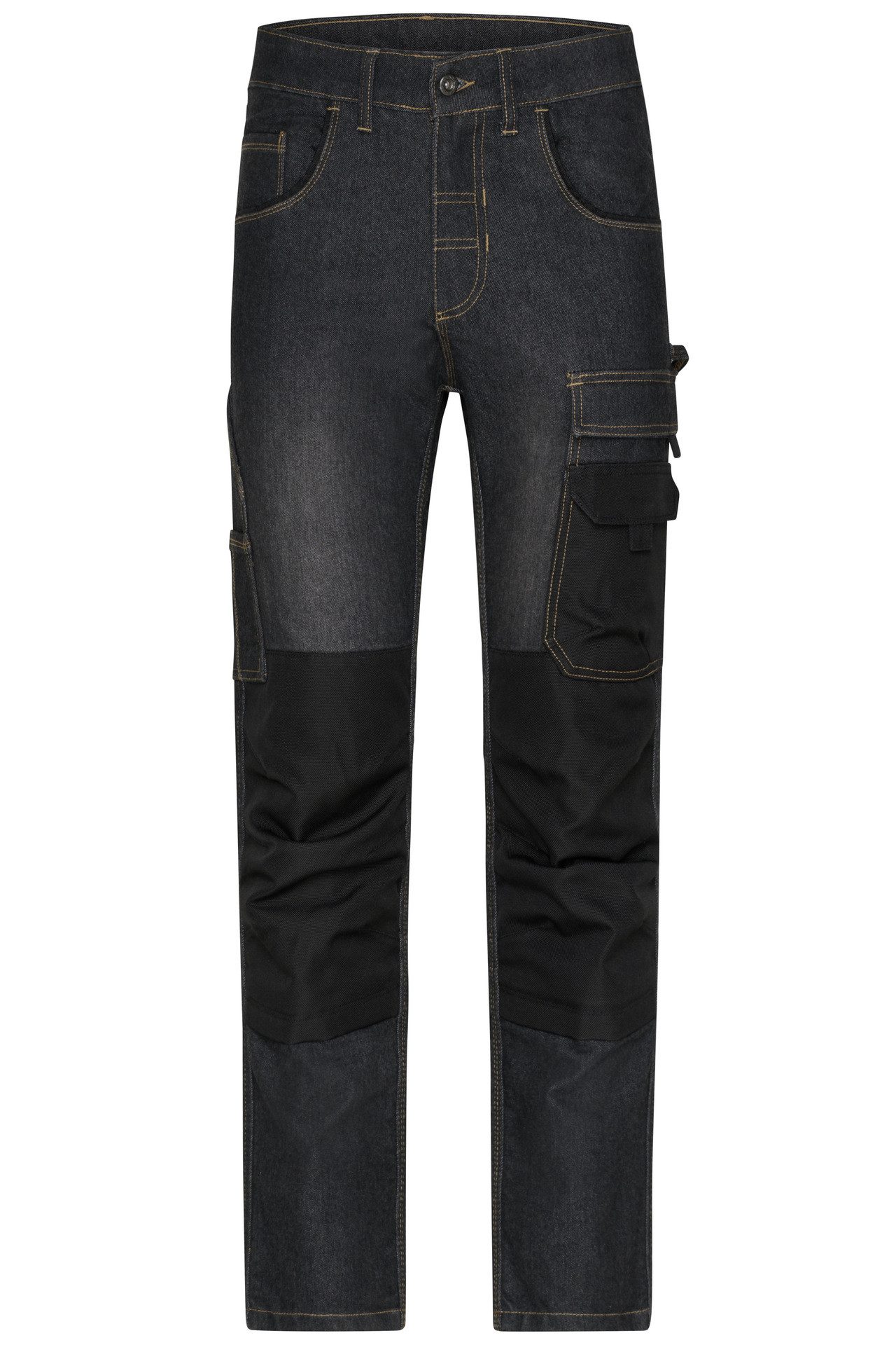 James & Nicholson Arbeitshose Robuste Herren Arbeitshose aus Stretch-Denim-Jeans JN875 Reißfeste Dreifachnaht