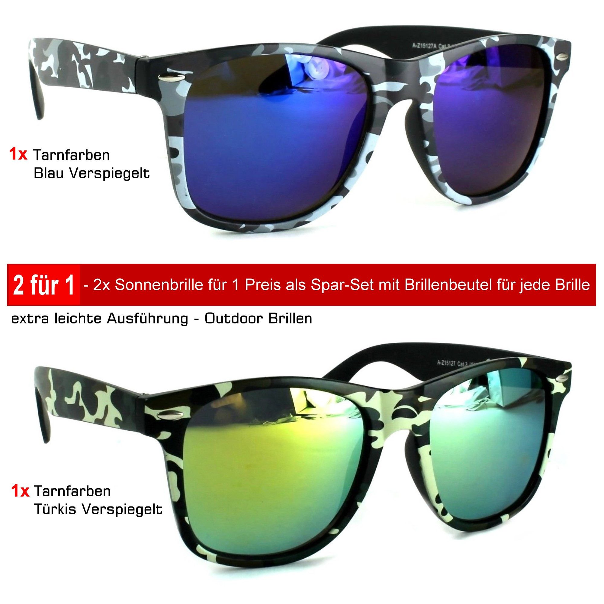 Rennec Sonnenbrille (Spar-Set 2 x Tarnfarben günstig online kaufen