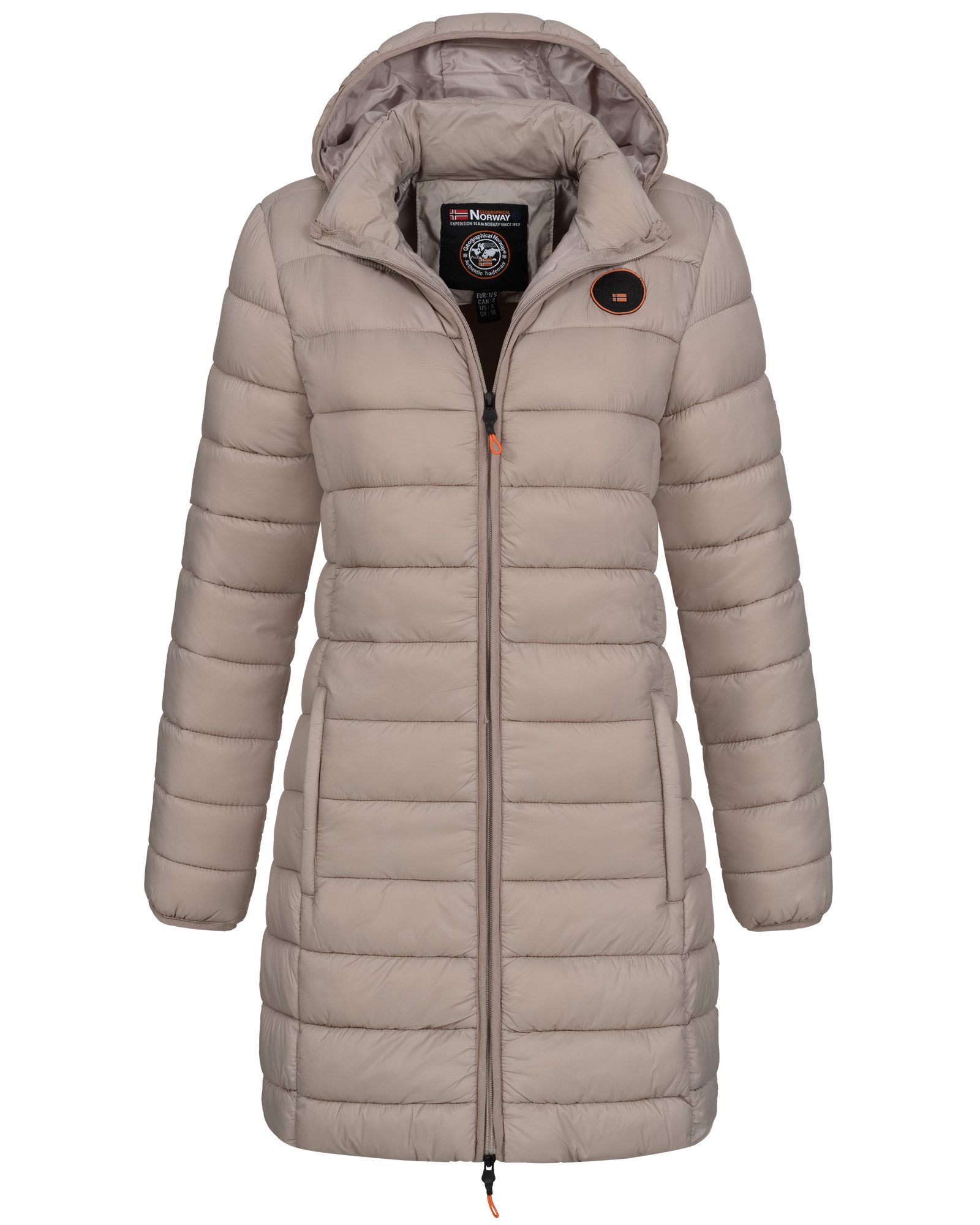 Geographical Norway Steppmantel Winterjacke Damen Steppjacke Parka Lange Steppmantel Wintermantel