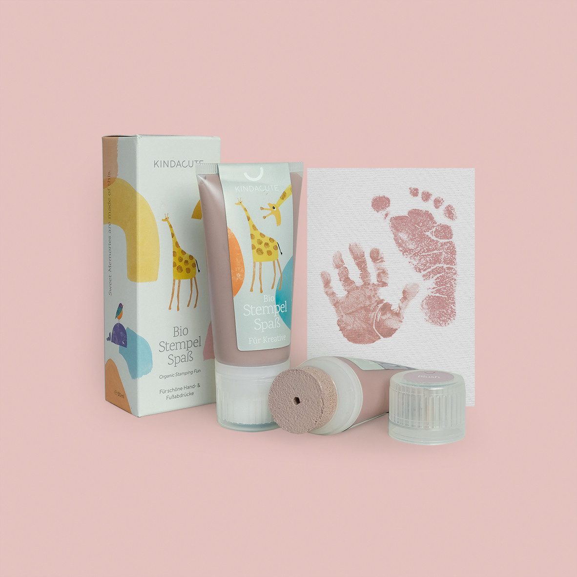 KINDACUTE Bastelfarbe Bio Stempelspaß 50ml Tube, Für Hand- und Fußabdrücke