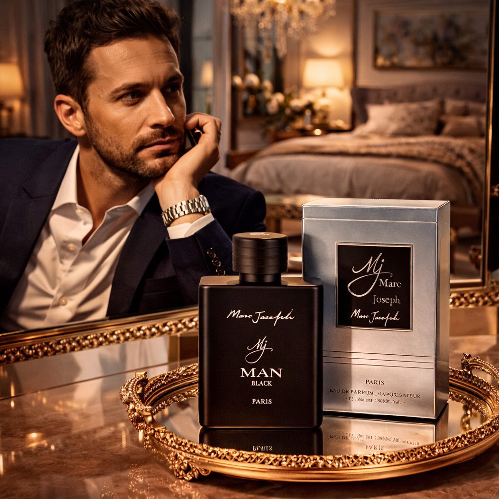 Marc Joseph Paris Eau de Parfum MJ Man Black Herrenduft, Würzig, Ledrig, Warm, aus Paris 100 ml, 1-tlg., Hergestellt in Paris, Langanhaltend Herrenduft, Verführerisch